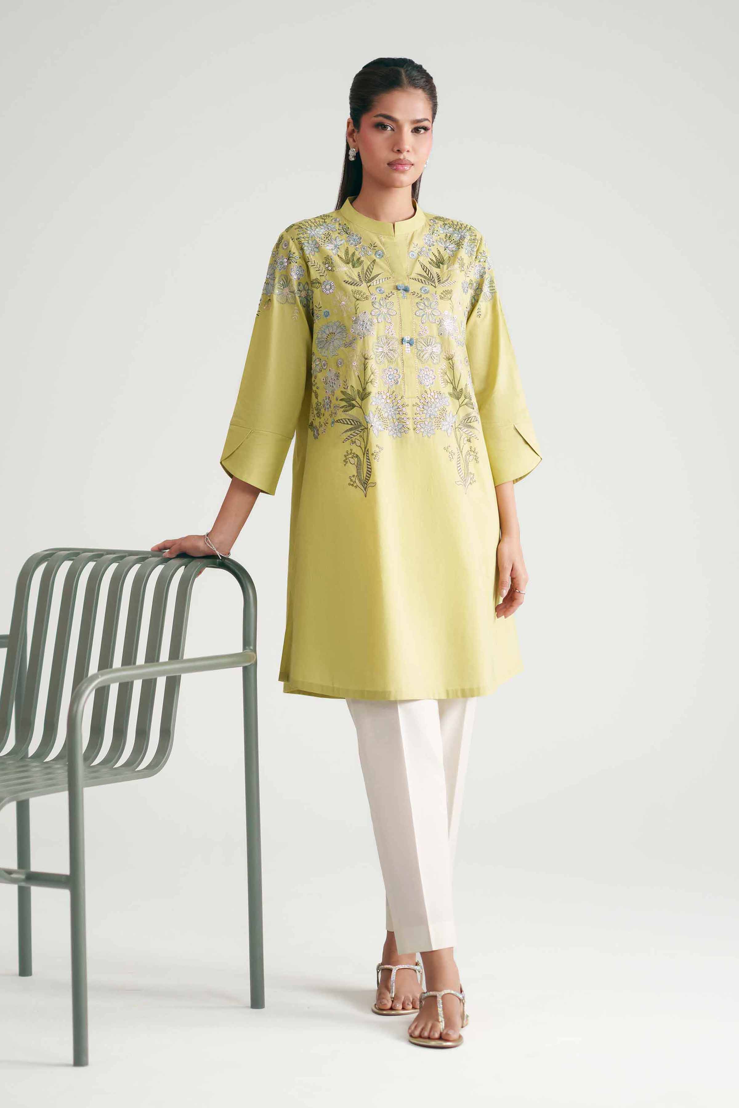 Nishat UK - Green Embroidered Lawn 1-piece ready to wear luxury Shirt