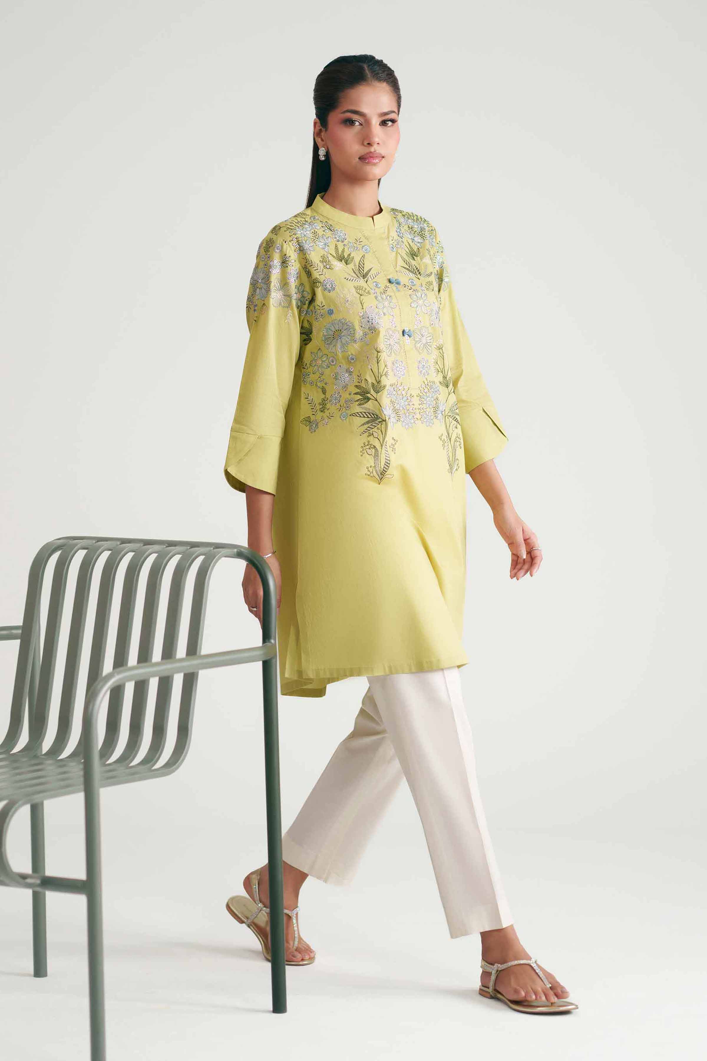 Nishat UK - Green Embroidered Lawn 1-piece ready to wear luxury Shirt