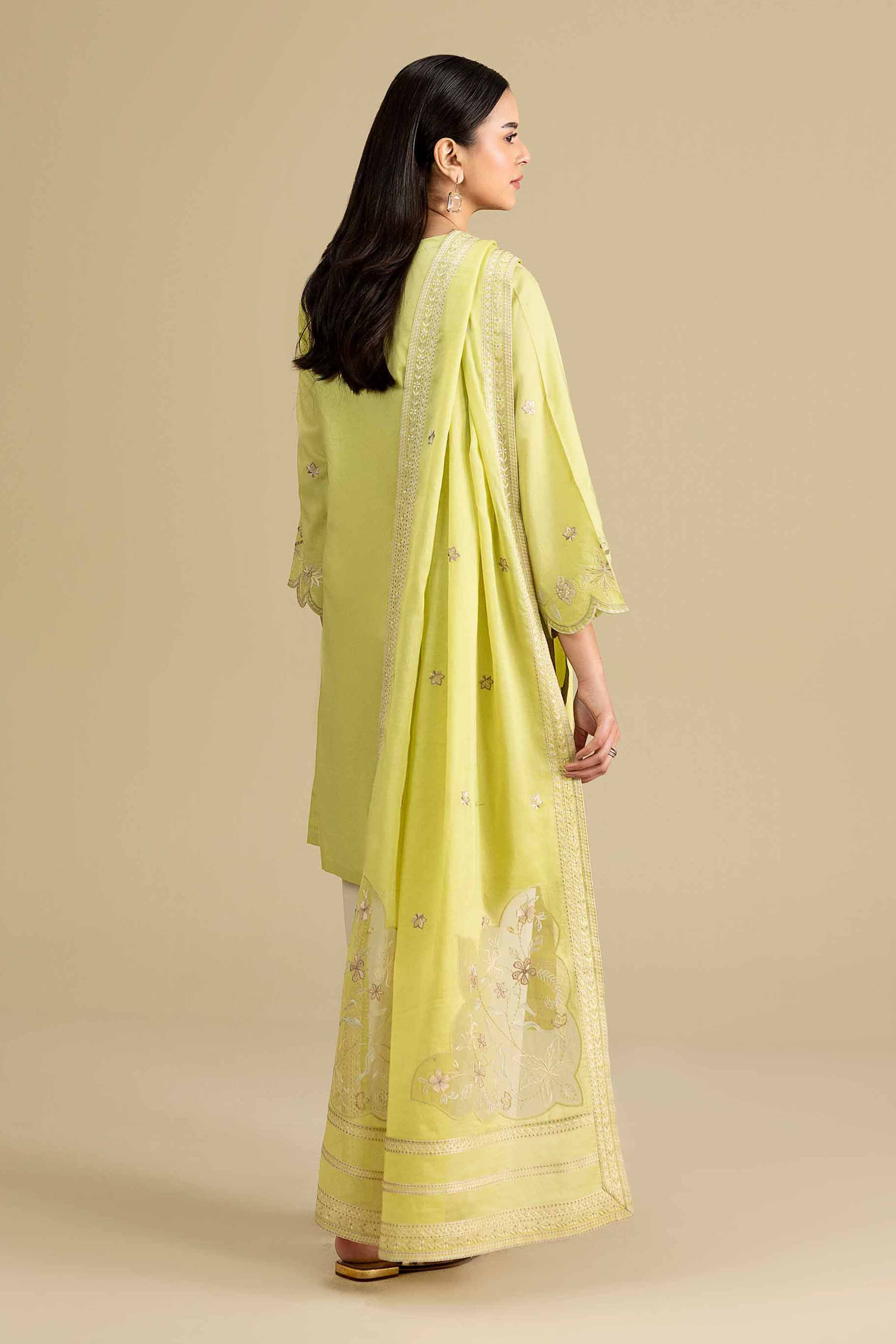 Nishat UK - Green Embroidered Cambric 2 Pieces ready to wear luxury Dress