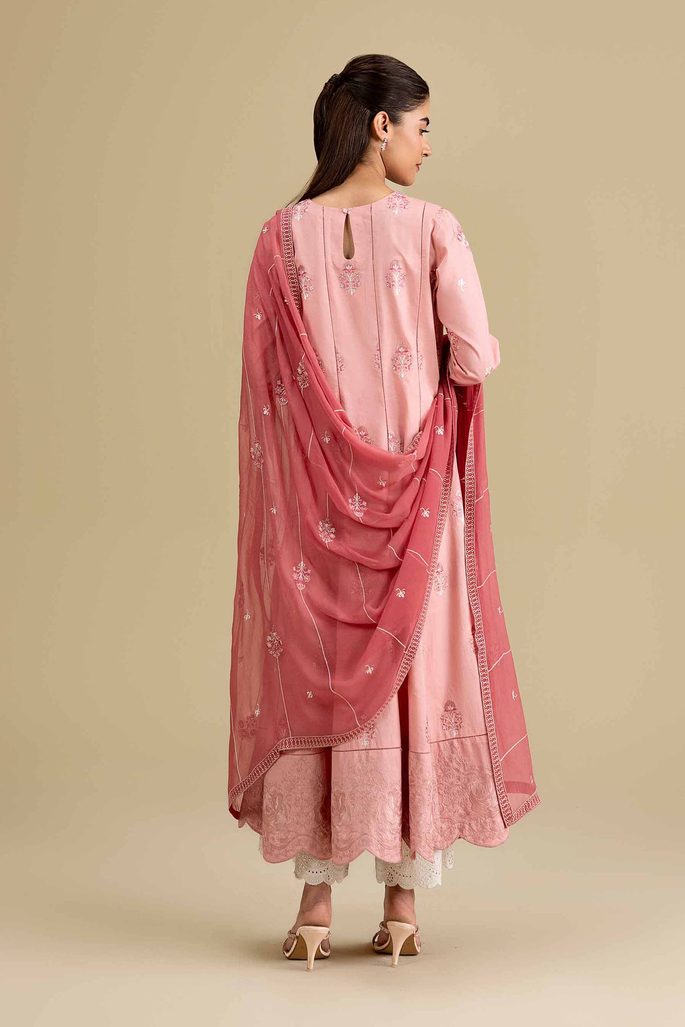 Nishat UK - Pink Embroidered Cambric 2 Pieces ready to wear luxury Dress