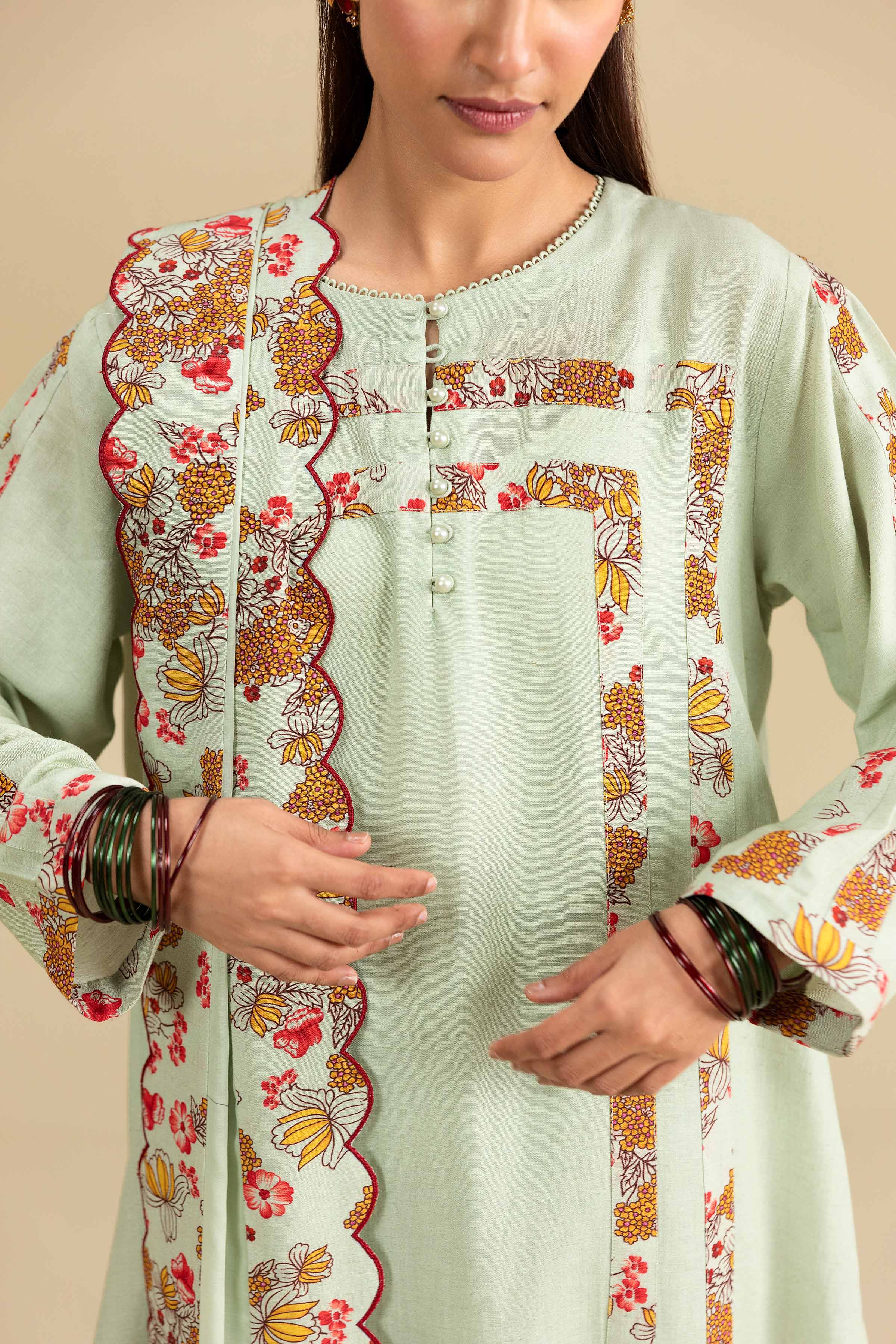Nishat UK - Green Embroidered Cotton 3 Pieces ready To Wear luxury Suit