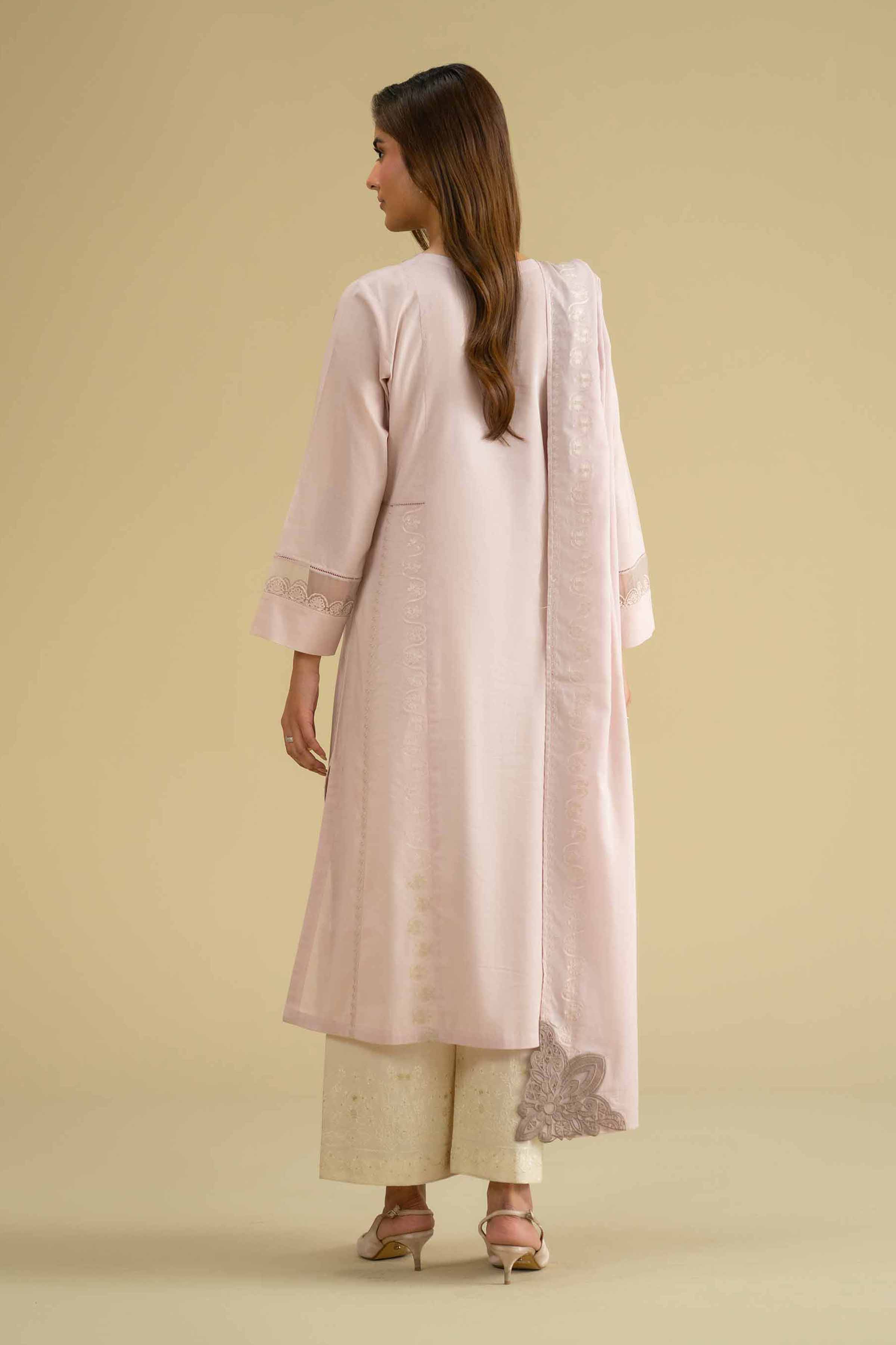 NishatUK - Pink Embroidered Cambric 2-piece ready to wear Dress