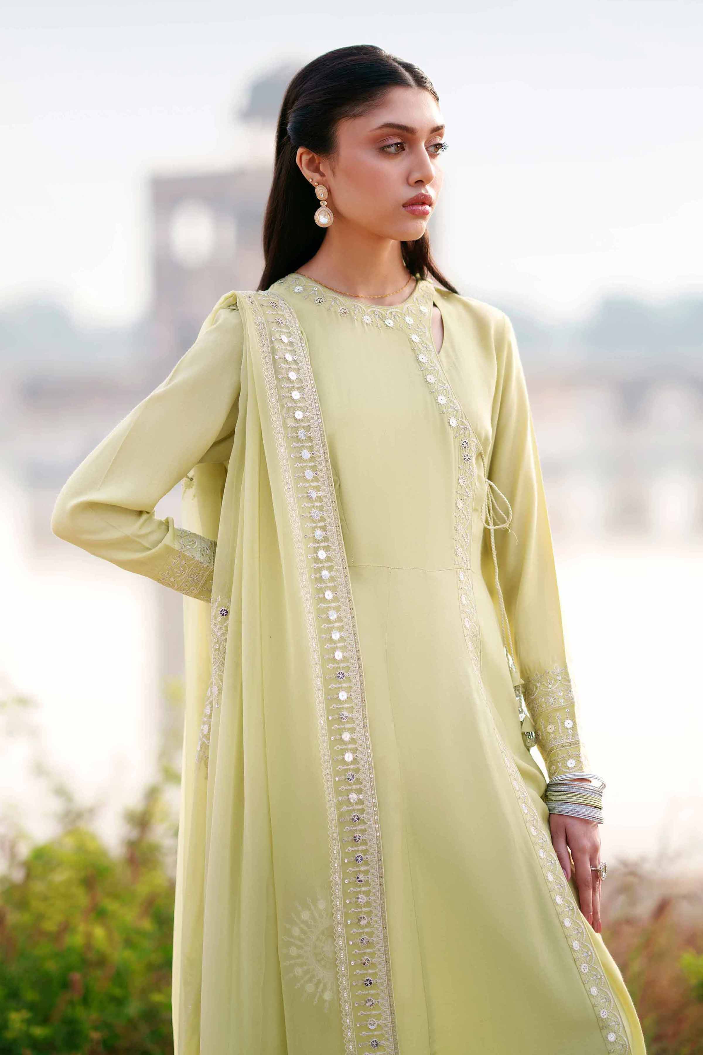 NishatUK - Green Embroidered Silk 2-piece ready to wear luxury Dress