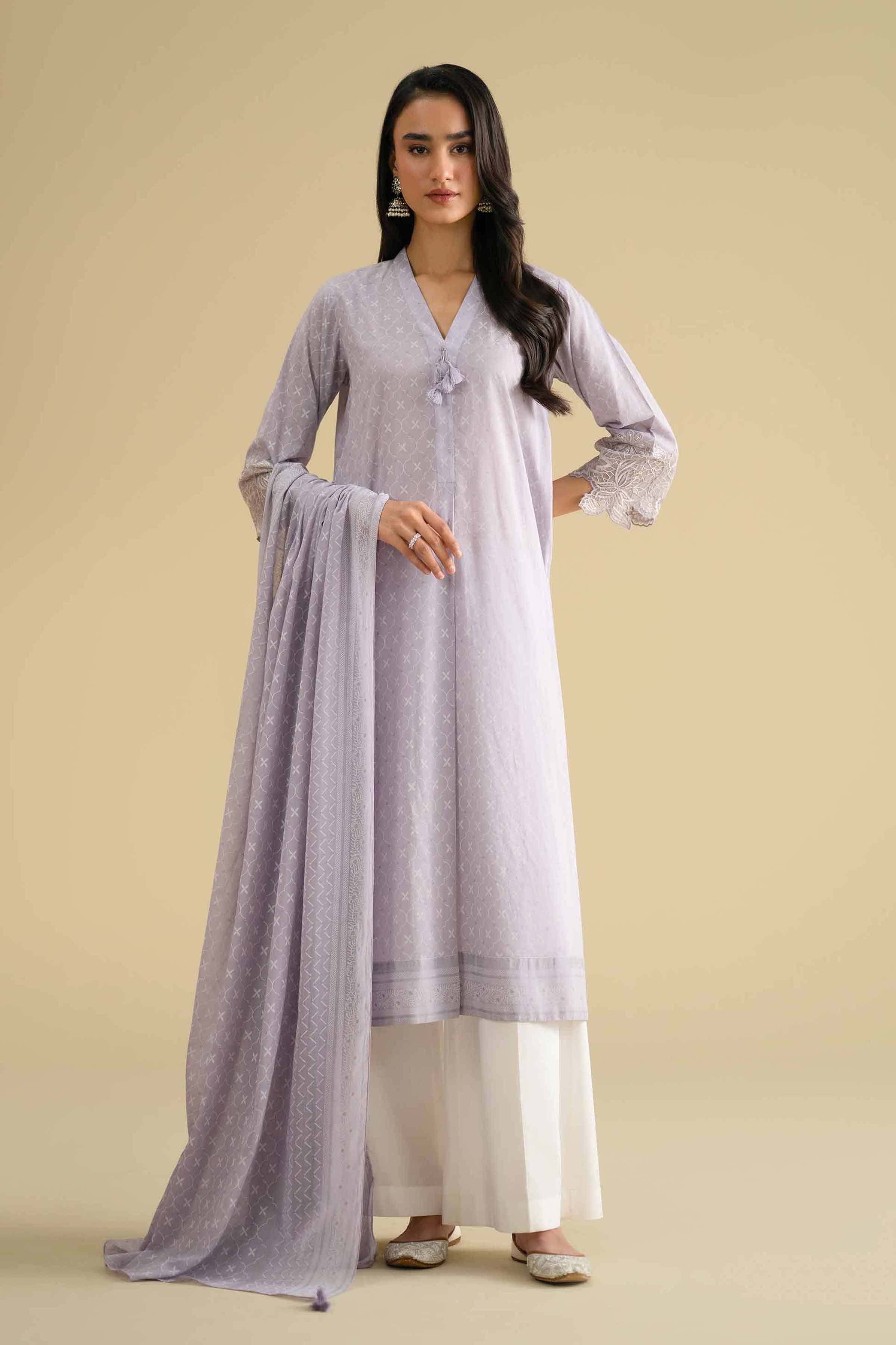 NishatUK - Purple Embroidered Lawn 2-piece ready to wear Dress