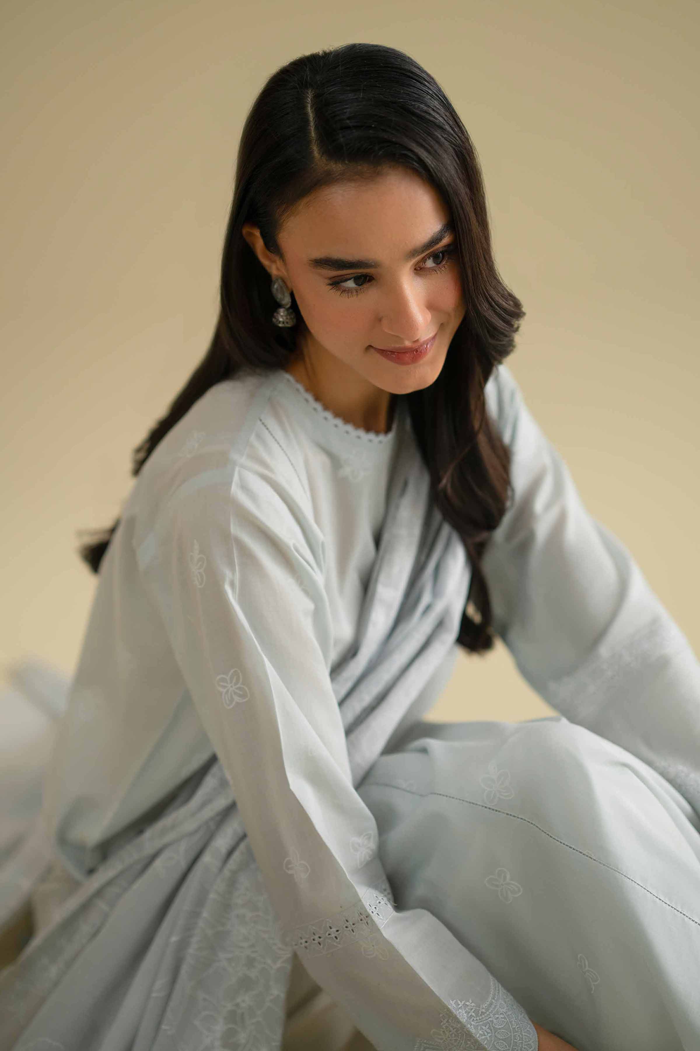 NishatUK - Blue Embroidered Lawn 2-piece ready to wear Dress