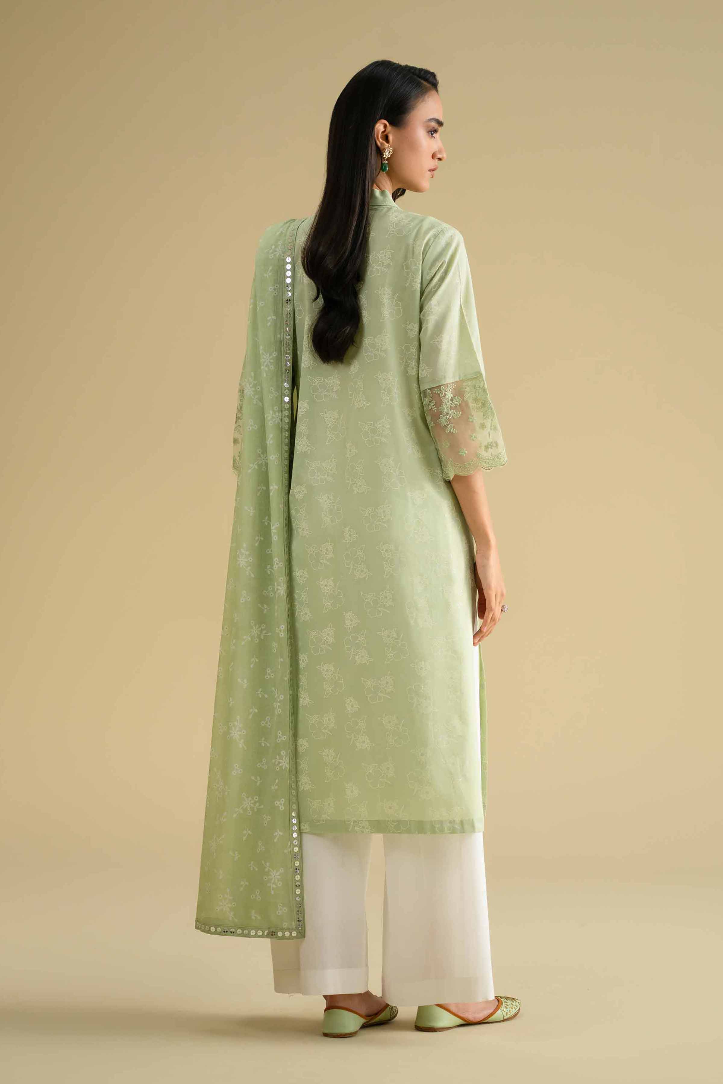 NishatUK - Green Embroidered Lawn 2-piece ready to wear Dress
