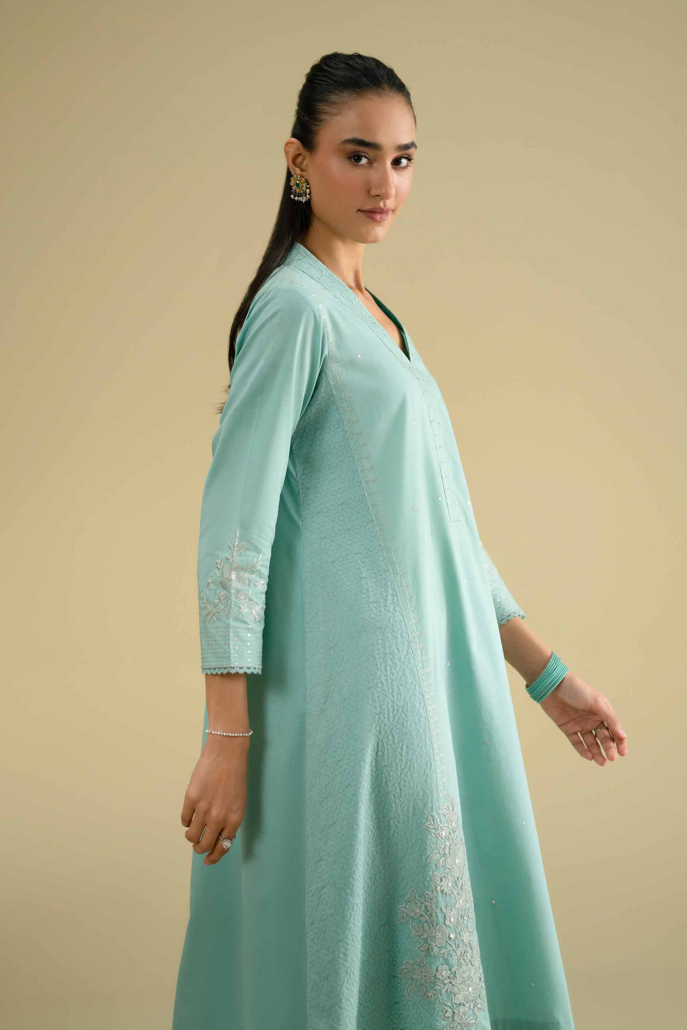 Nishat UK - Blue Embroidered Cambric 2 Pieces ready To Wear luxury Dress