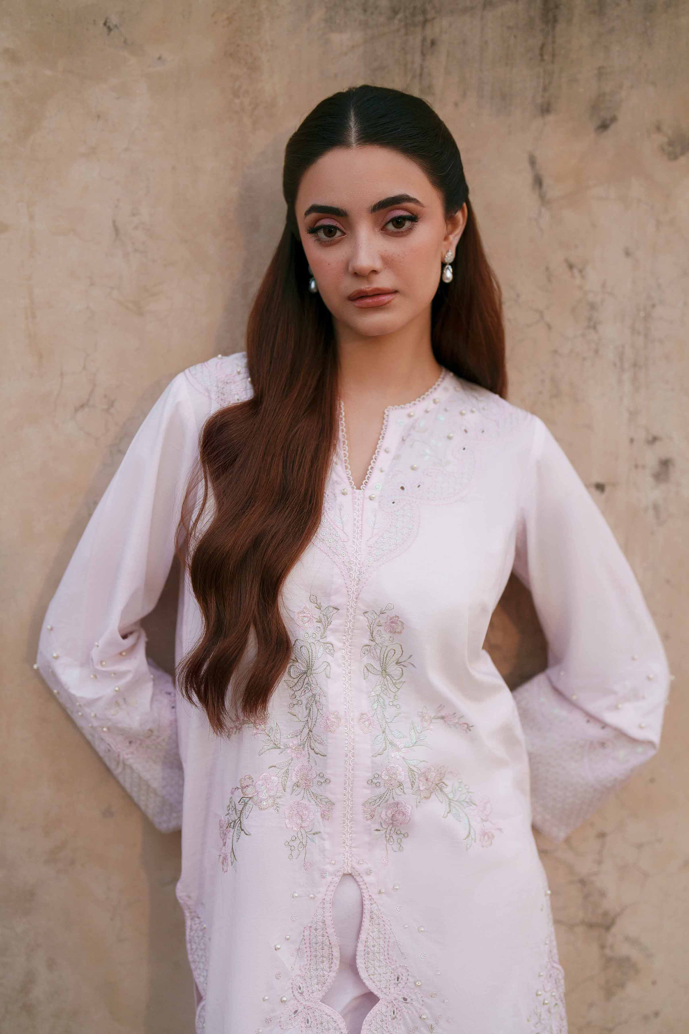 NishatUK - Pink Embroidered Cambric 2-piece ready to wear Dress