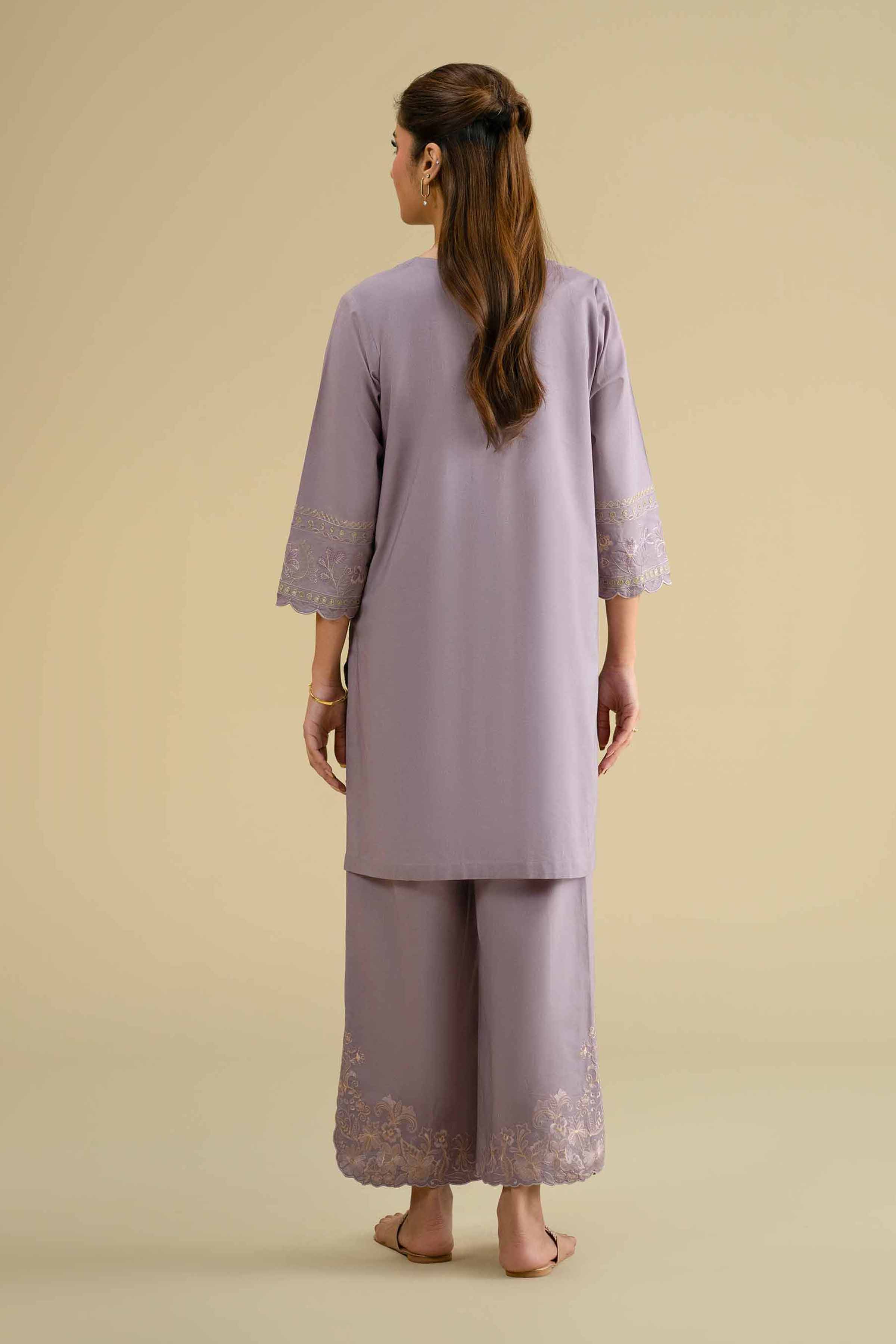NishatUK - Purple Embroidered Cambric 2-piece ready to wear Dress