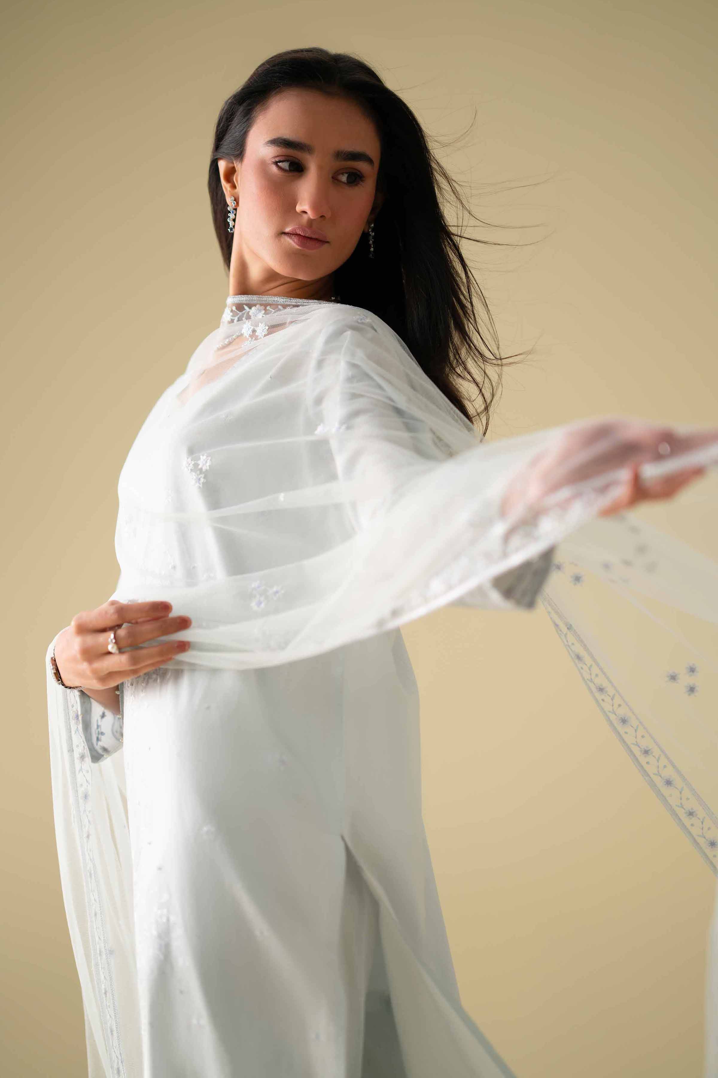 NishatUK - Blue Embroidered Cambric 3-piece ready to wear Suit