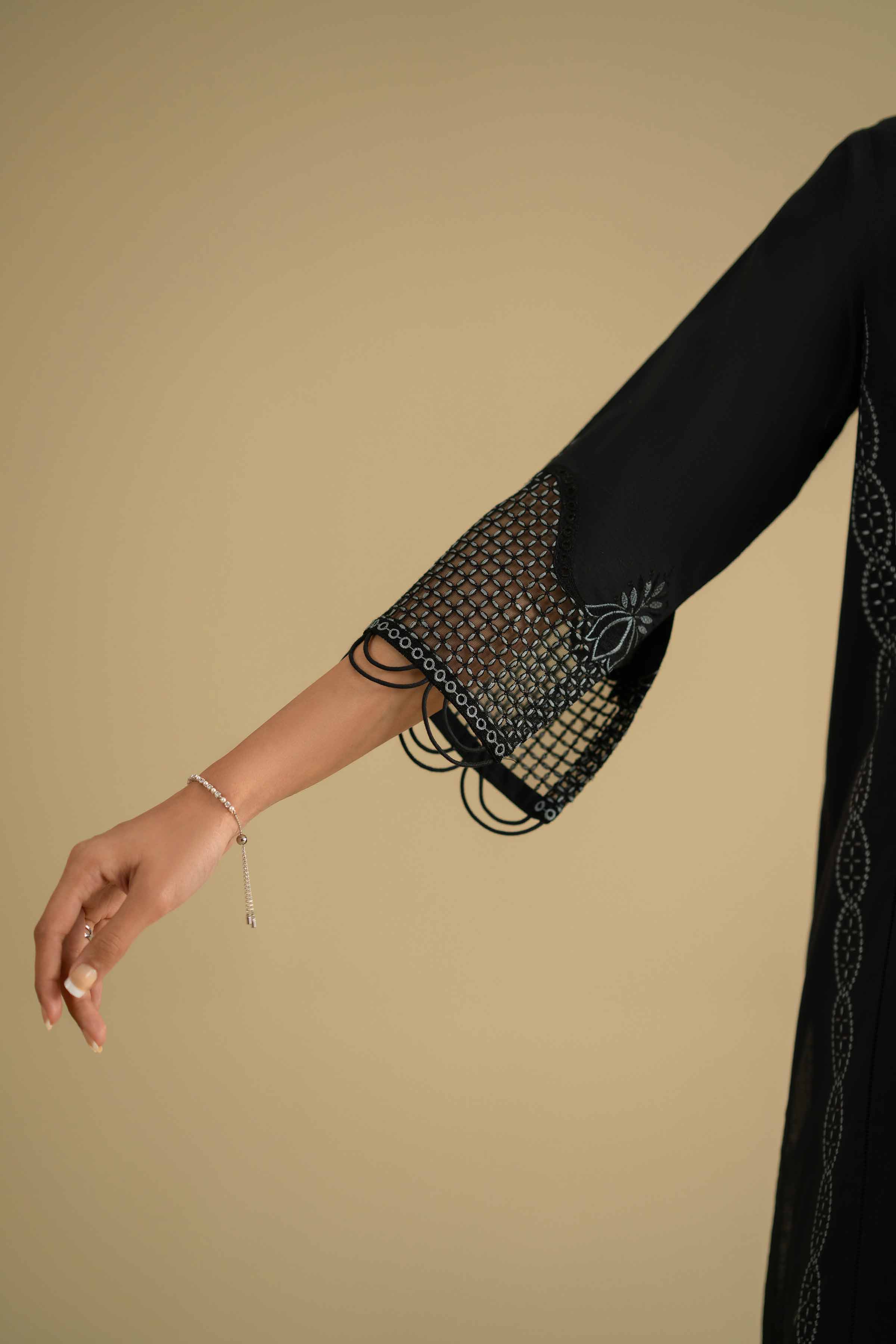 NishatUK - Black Embroidered Cambric  ready to wear Suit