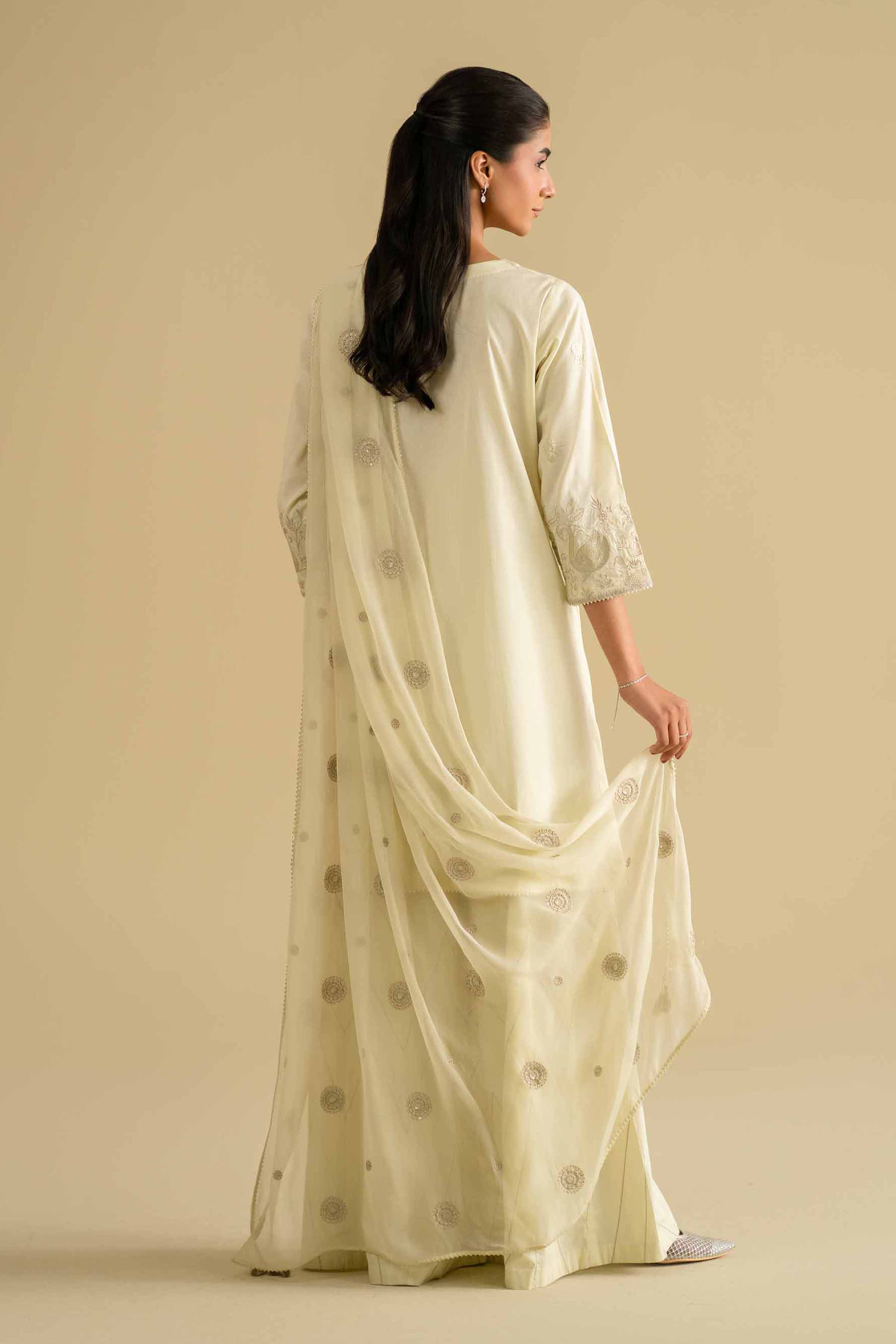 NishatUK - Green Embroidered Cambric 3-piece ready to wear luxury Suit