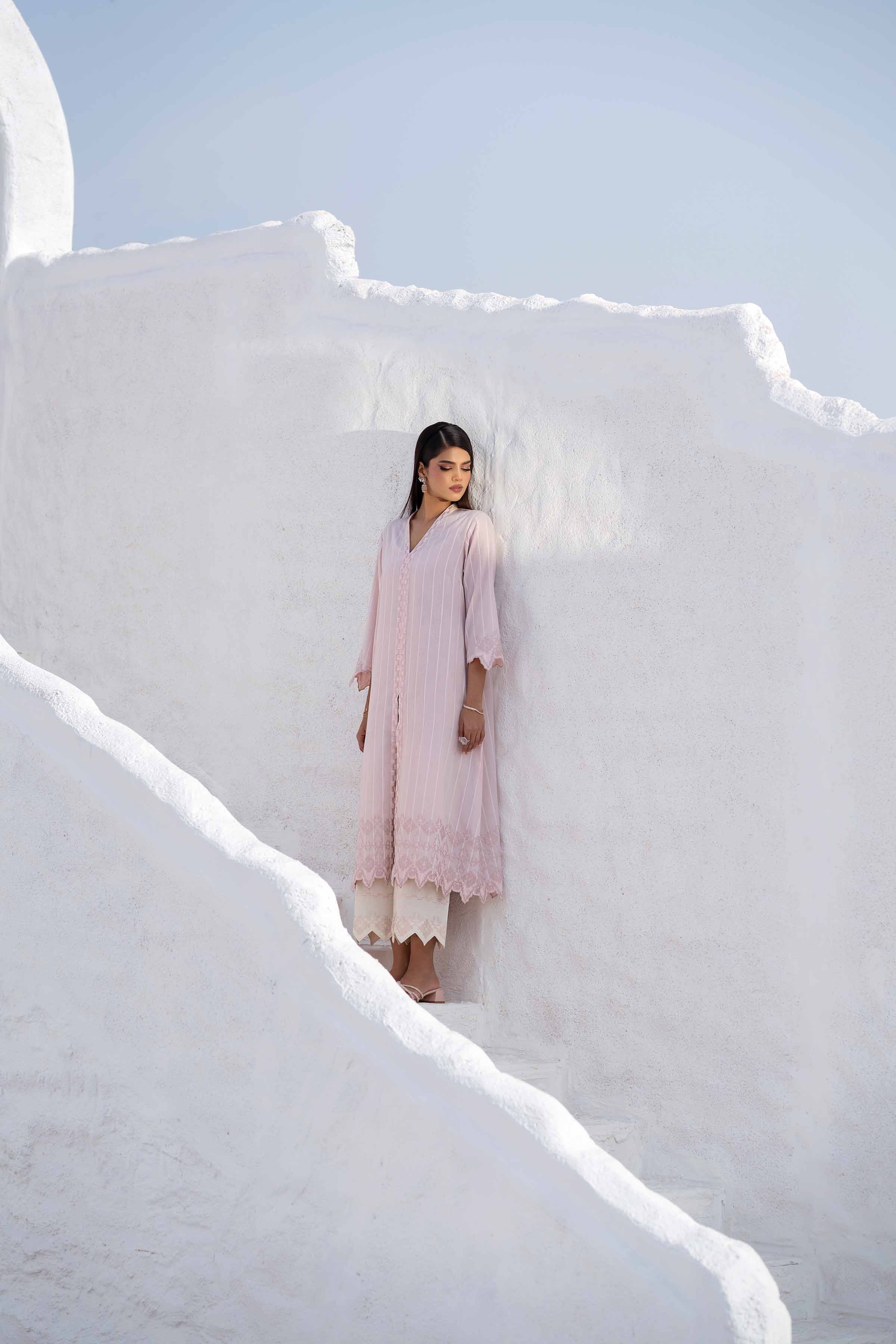 NishatUK - Brown Embroidered   Yarn Dyed 2-piece ready to wear Luxury Dress