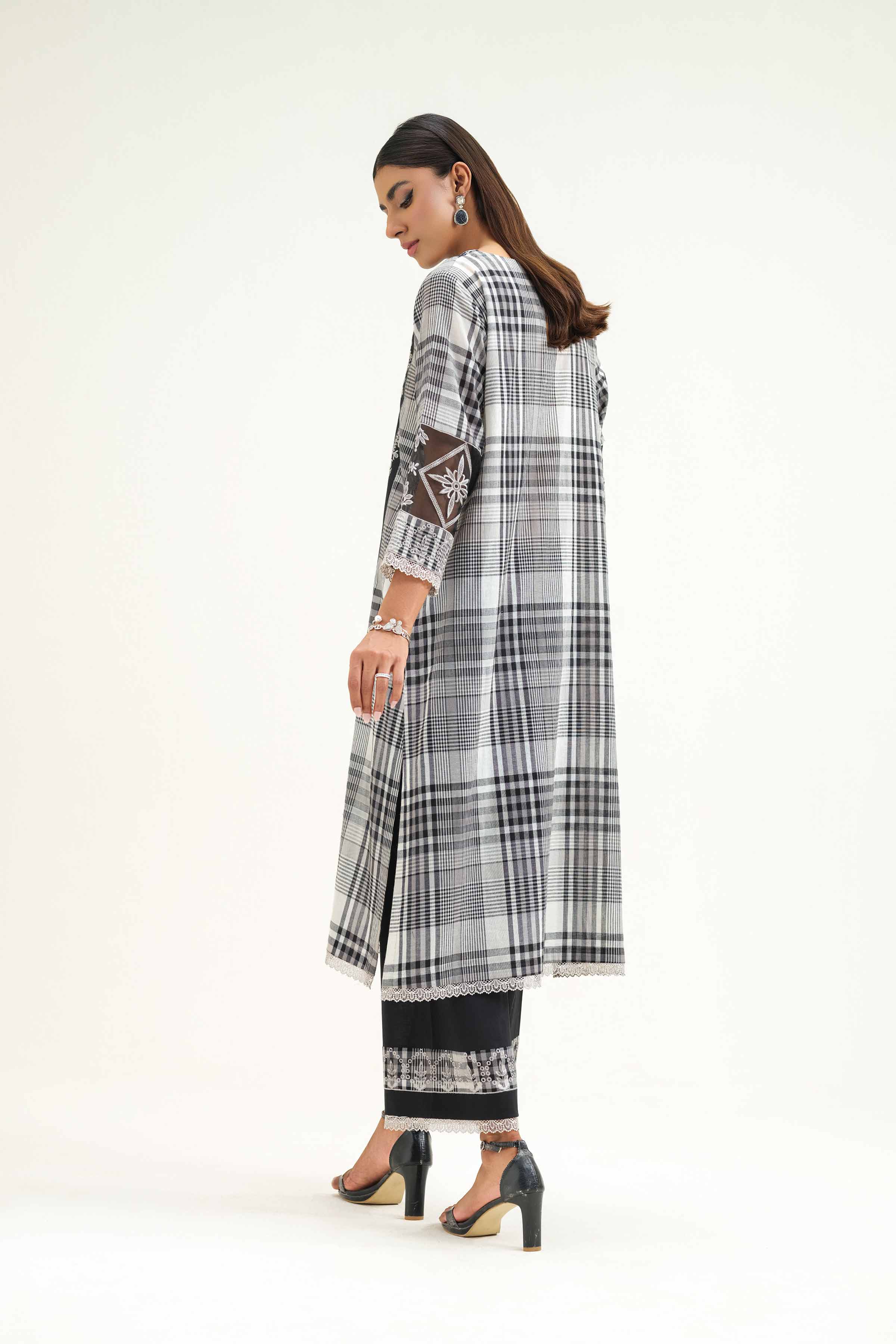 NishatUK - Black Embroidered   Cotton 2-piece ready to wear Luxury Dress