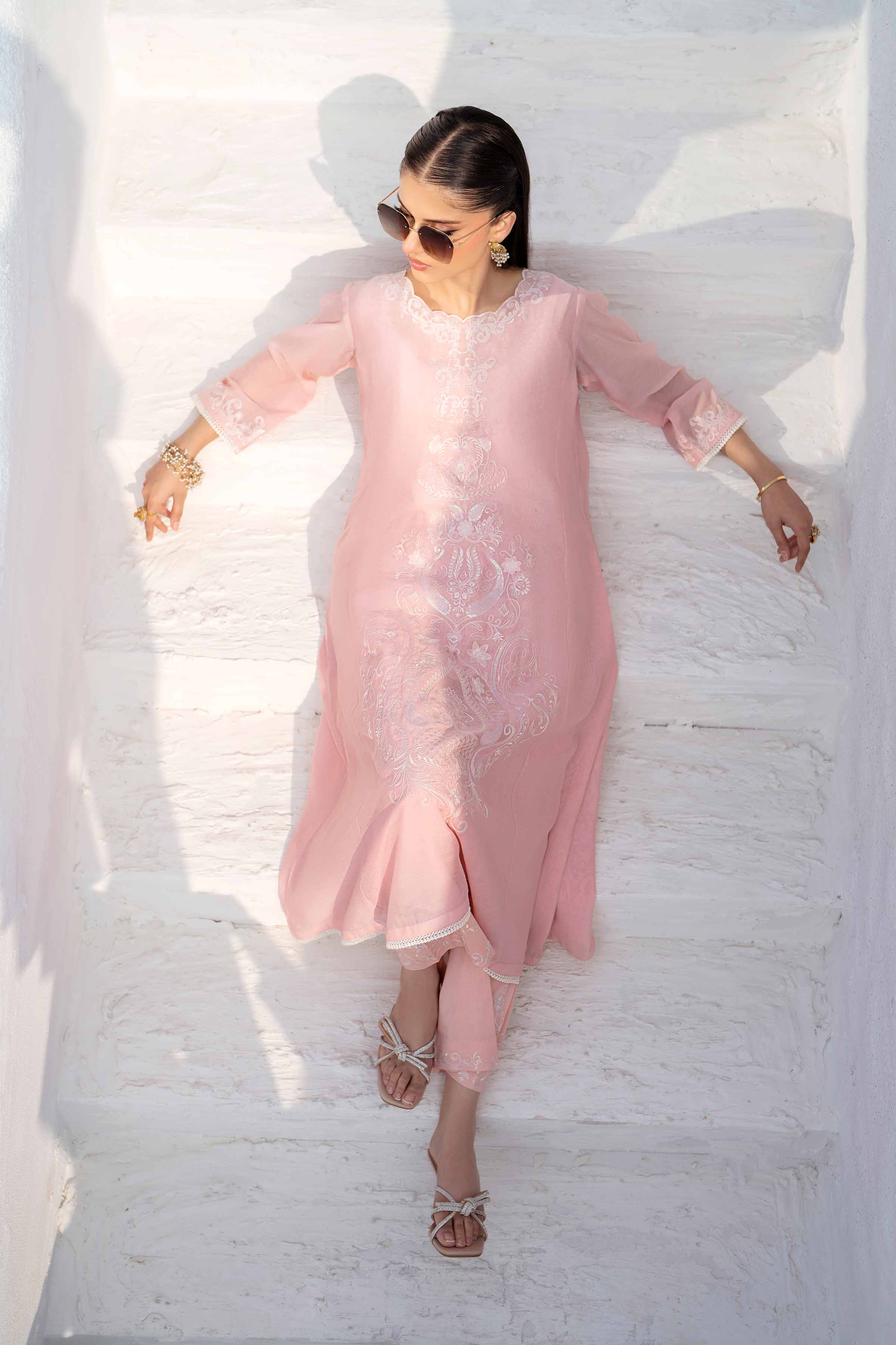 NishatUK - Pink Embroidered  Lawn 2-piece ready to wear Luxury Dress