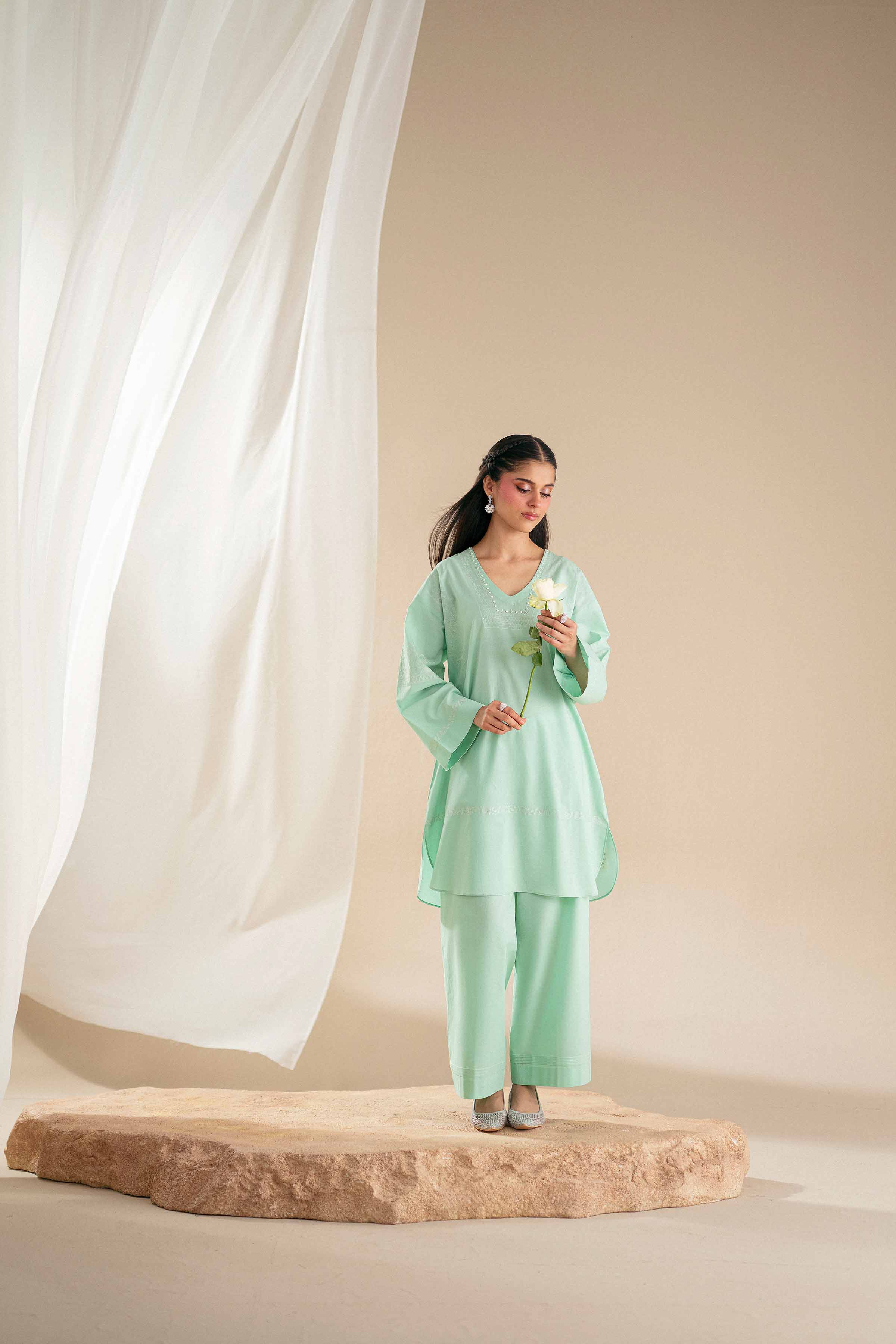 2 Piece - Embroidered Suit - KFS25-110