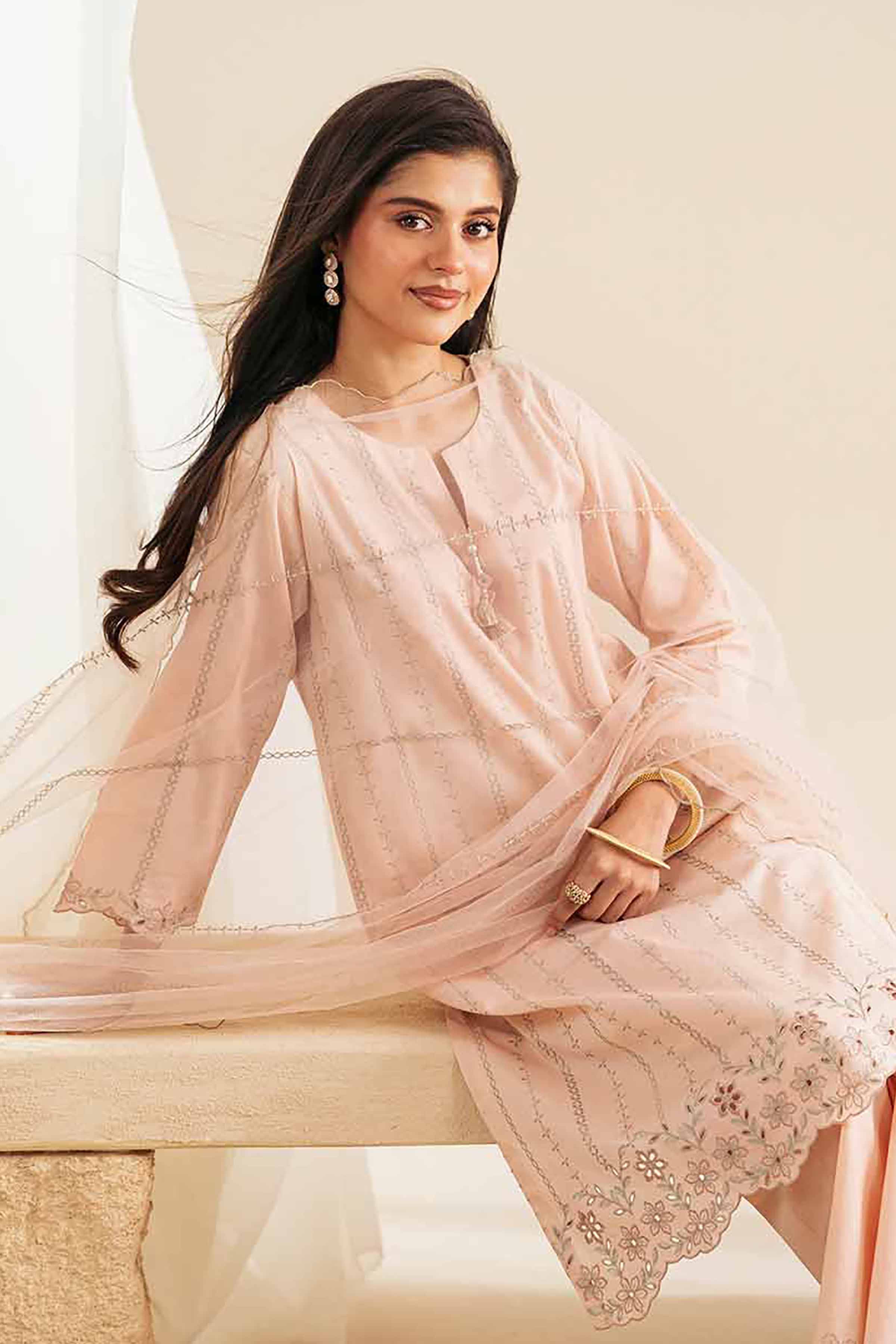 3 Piece - Embroidered Suit - KFS25-123