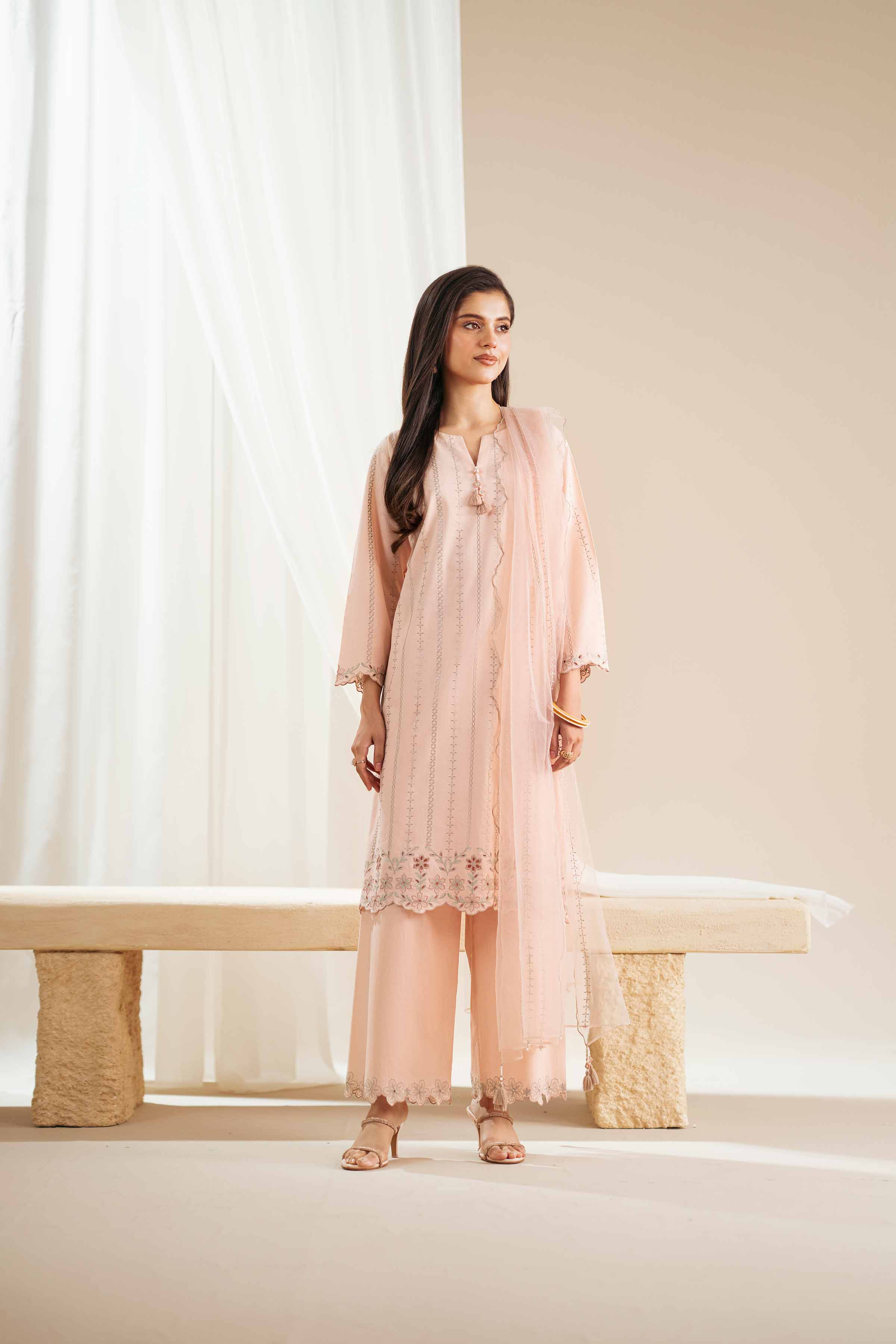 3 Piece - Embroidered Suit - KFS25-123