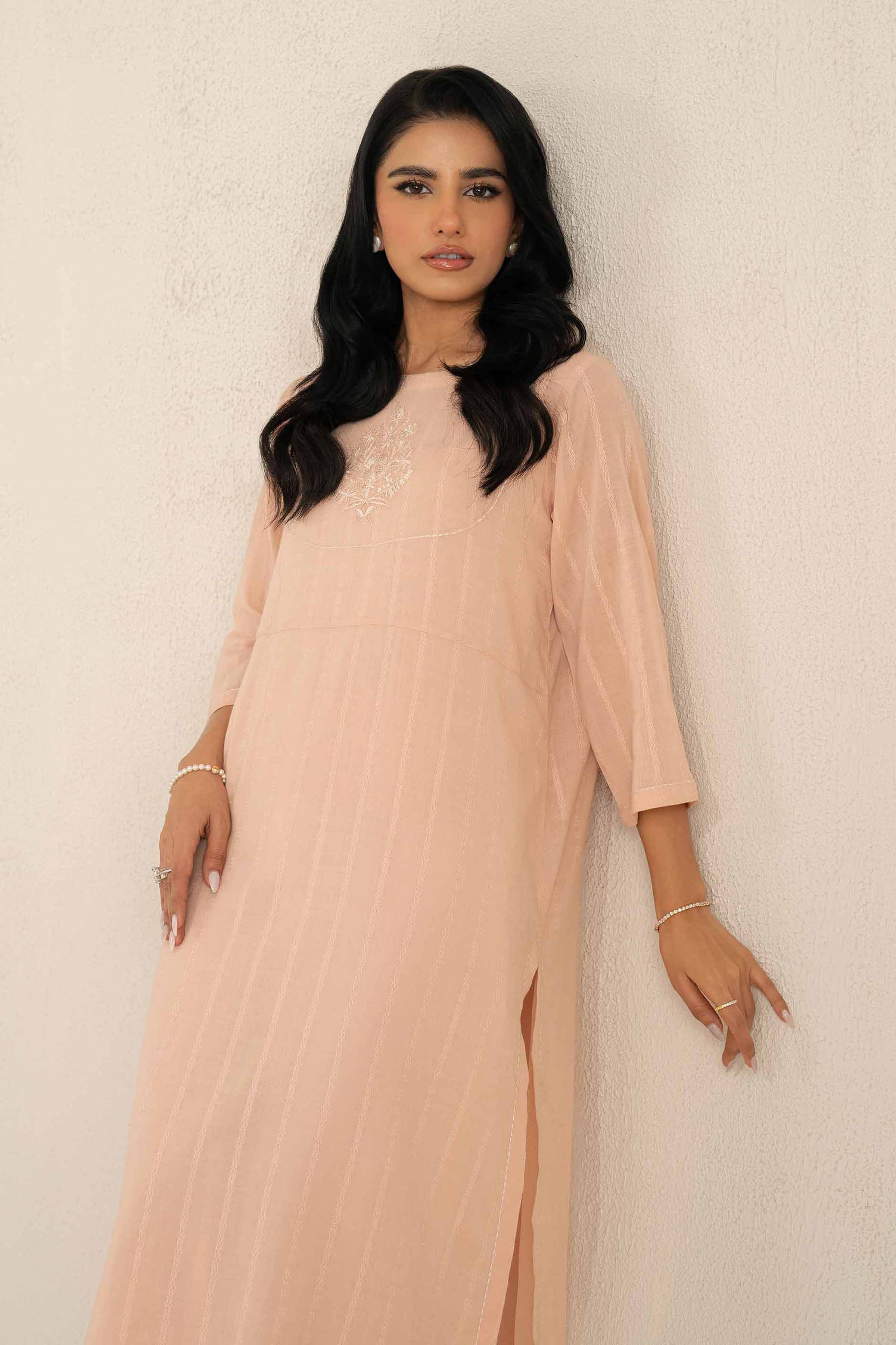 NishatUK - Brown Embroidered  Silk 2-piece ready to wear Luxury Dress