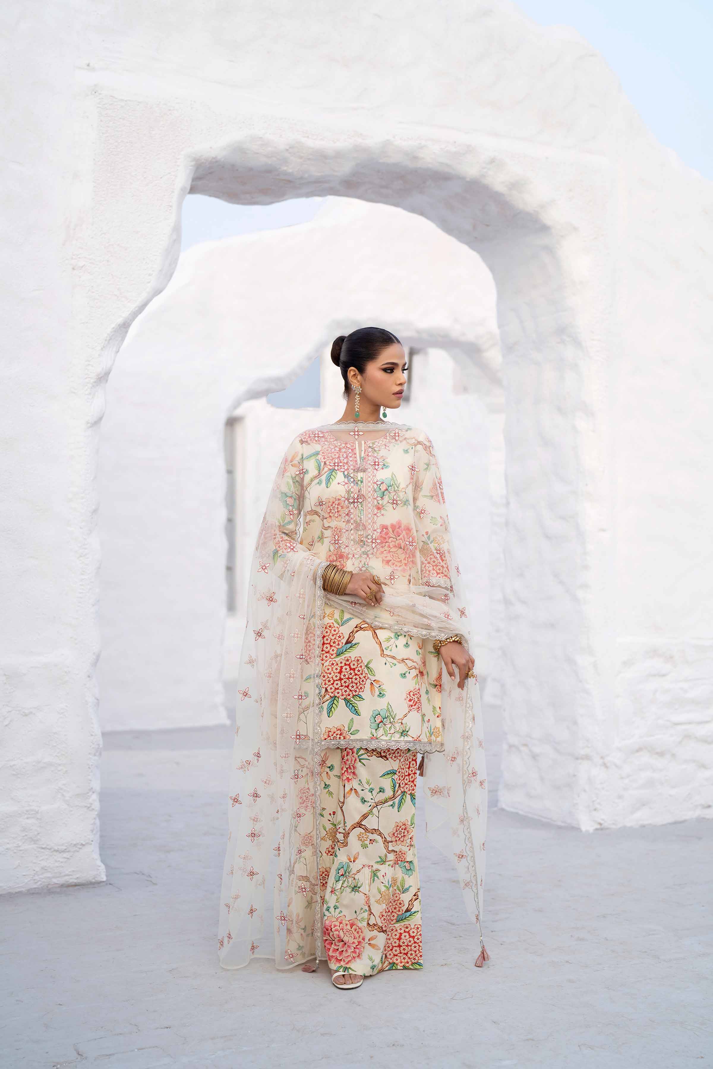 NishatUK - Brown Embroidered   Cambric 3-piece ready to wear Suit