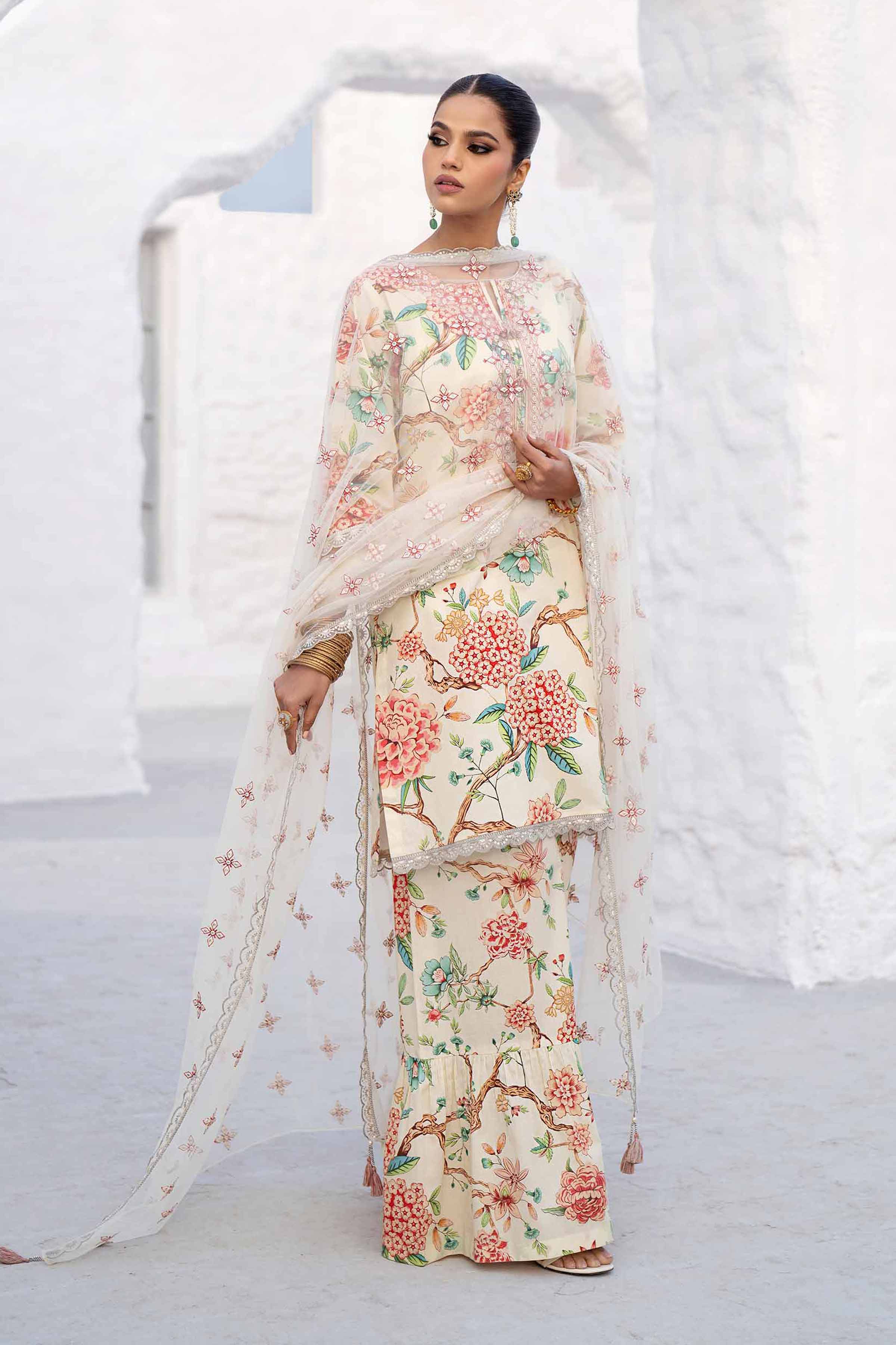 NishatUK - Brown Embroidered   Cambric 3-piece ready to wear Suit
