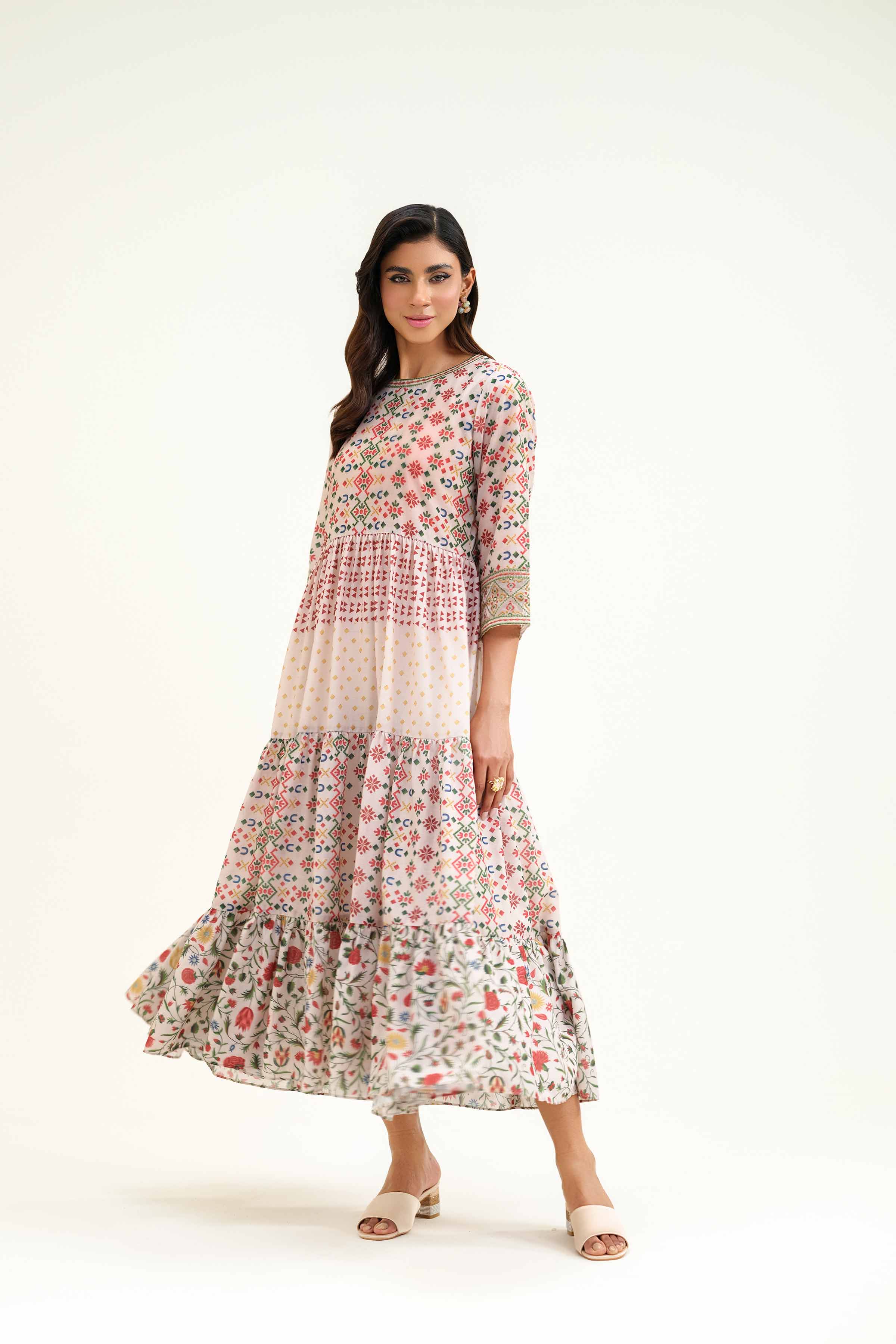 Nishat UK - Printed Embroidered Dress - KFS25-40