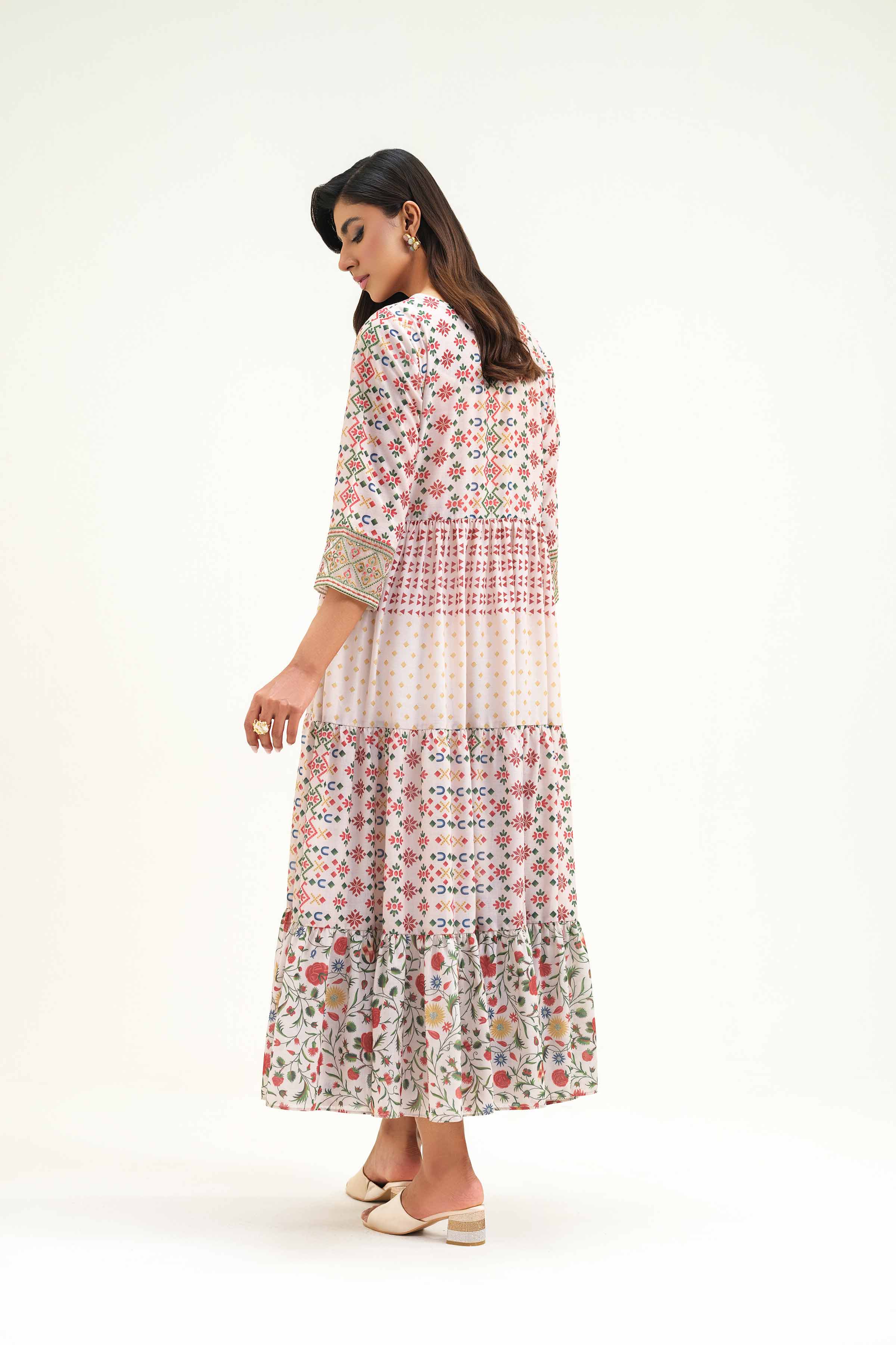 Nishat UK - Printed Embroidered Dress - KFS25-40