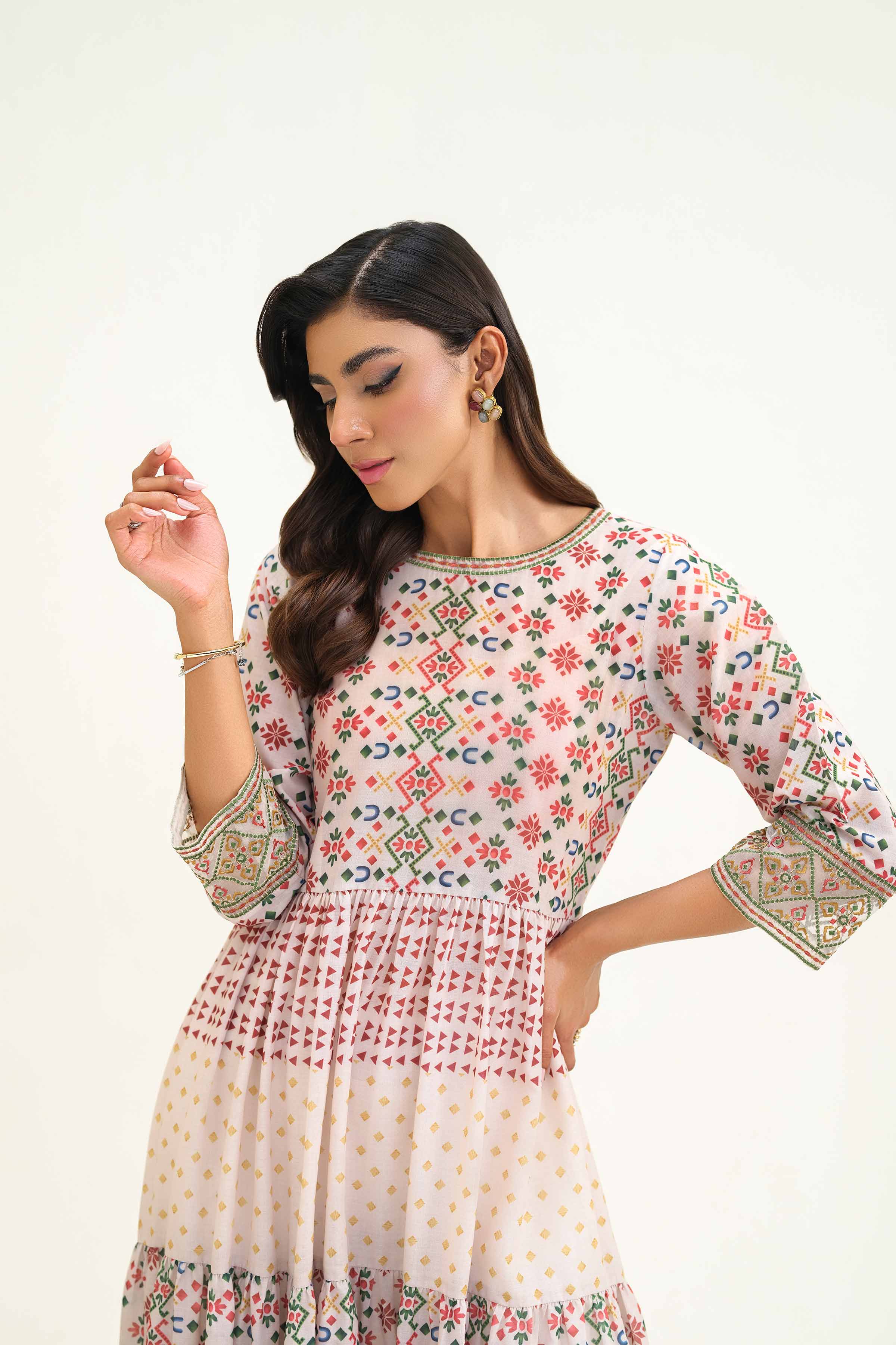 Nishat UK - Printed Embroidered Dress - KFS25-40