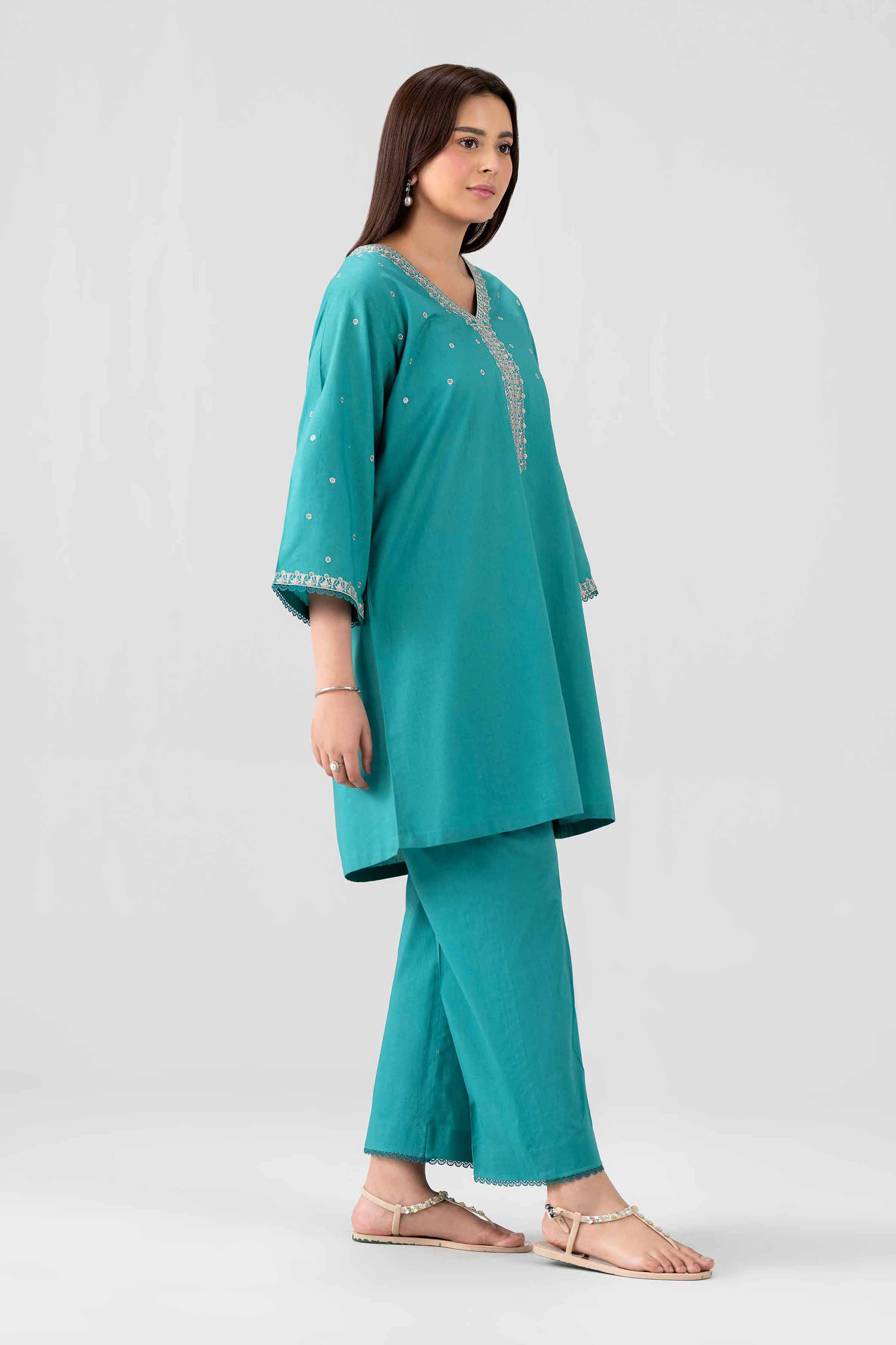 Nishat UK - Blue Embroidered Cambric 2 Pieces ready to wear luxury Dress