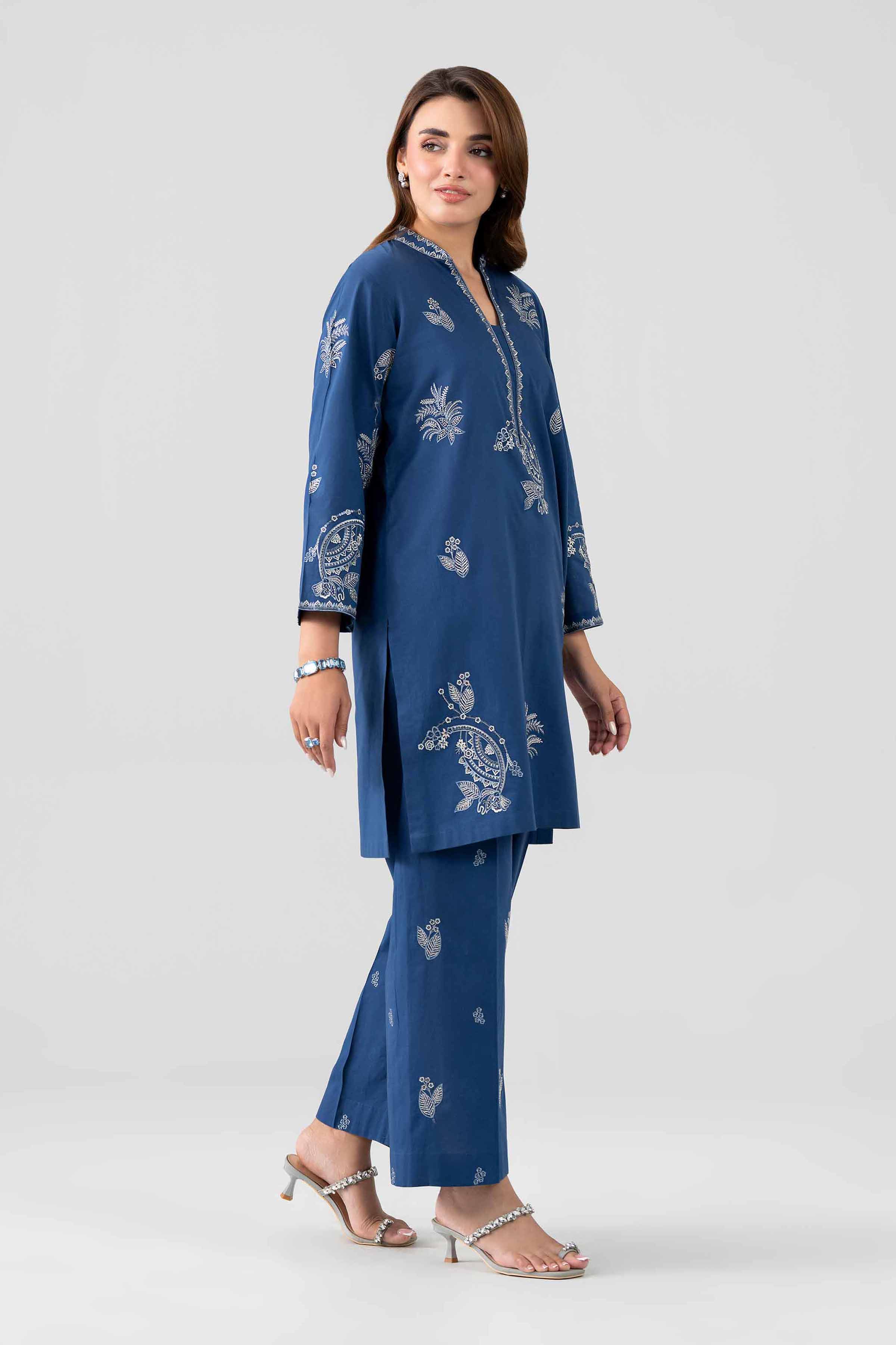 Nishat UK - Blue Embroidered Lawn 2 Pieces ready to wear luxury Dress