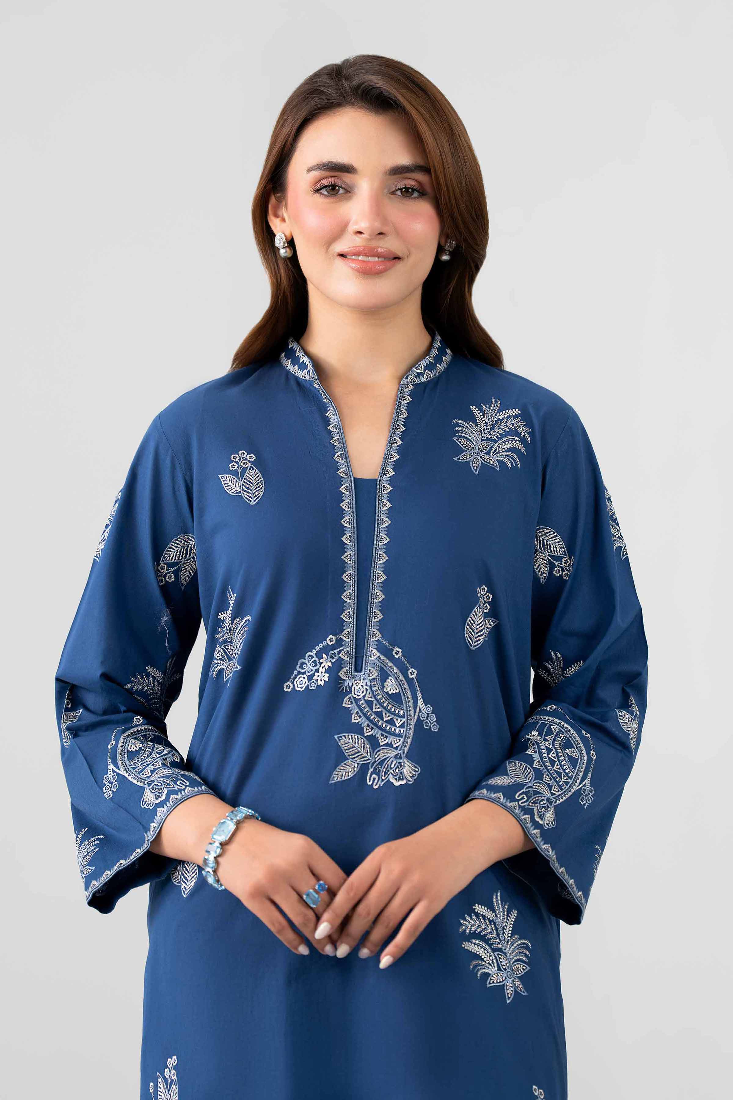 Nishat UK - Blue Embroidered Lawn 2 Pieces ready to wear luxury Dress