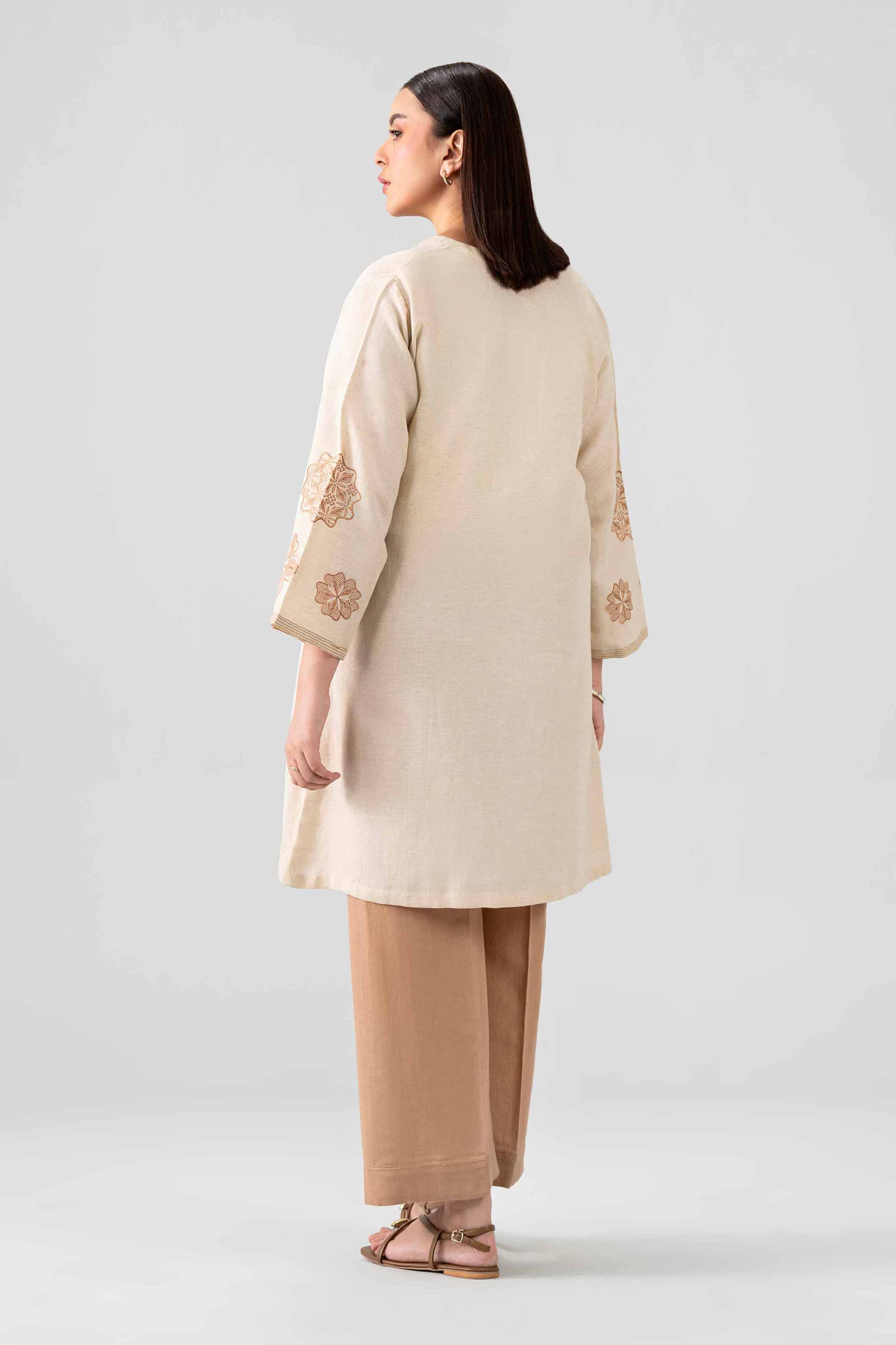 Nishat UK - Beige Embroidered Cotton 2 Pieces ready to wear luxury Dress