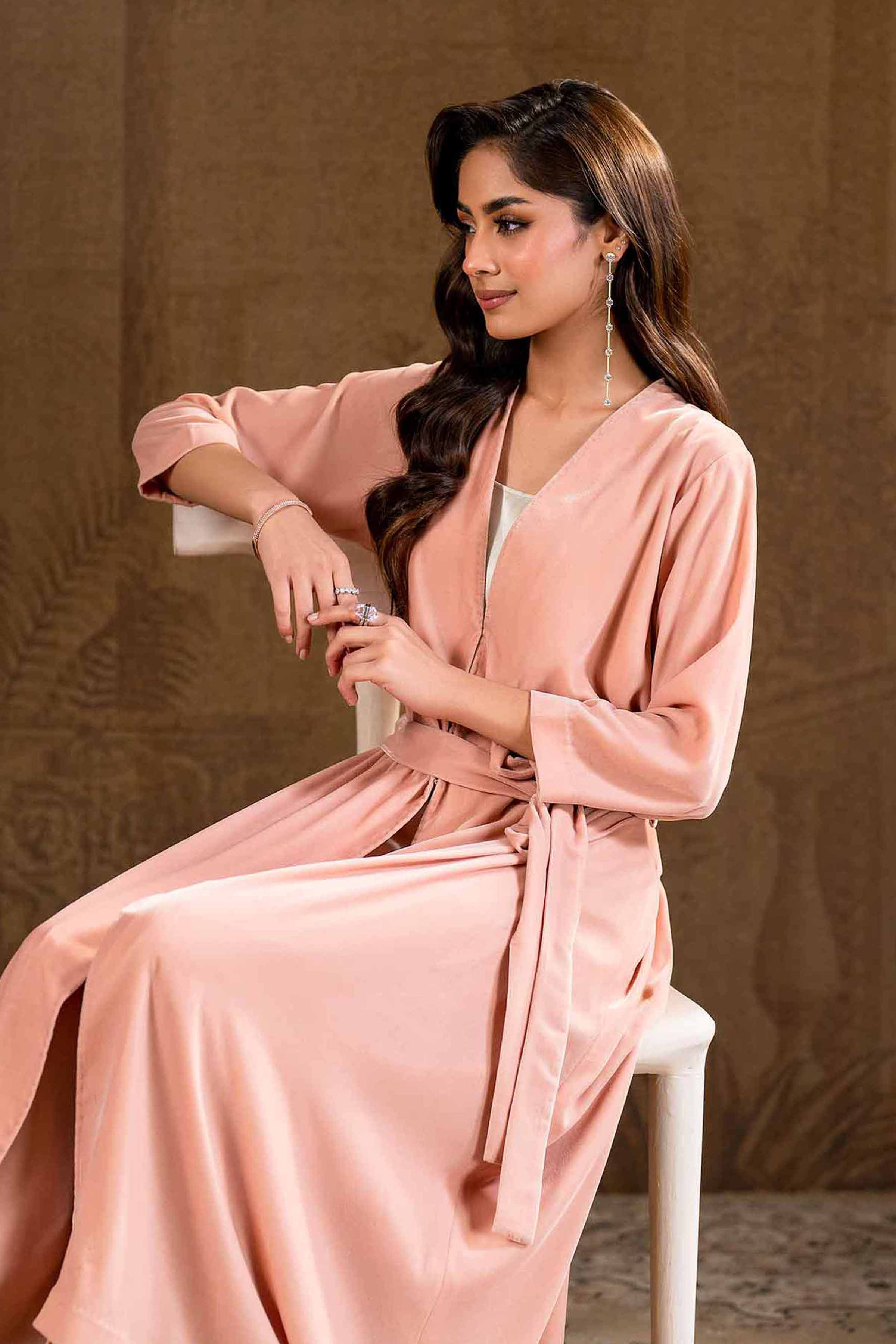 NishatUK - Brown Embroidered   Velvet 2-piece ready to wear Luxury Dress