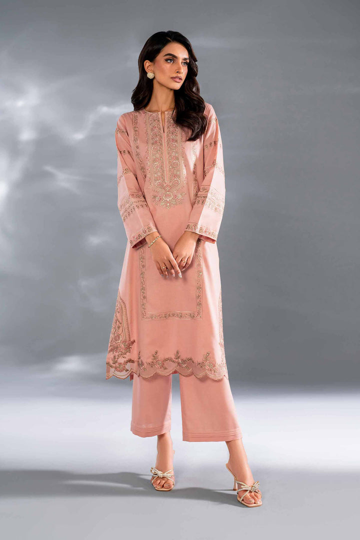 2 Piece Pink Karandi Embroidered Suit