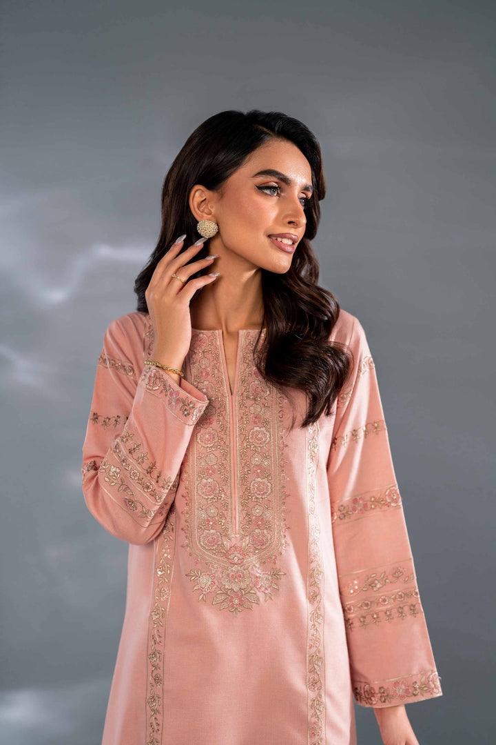 2 Piece Pink Karandi Embroidered Suit