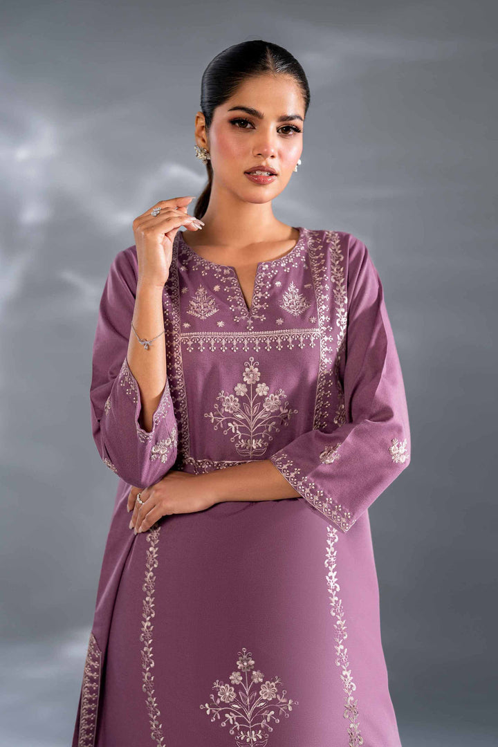 2 Piece Violet Karandi Embroidered Suit