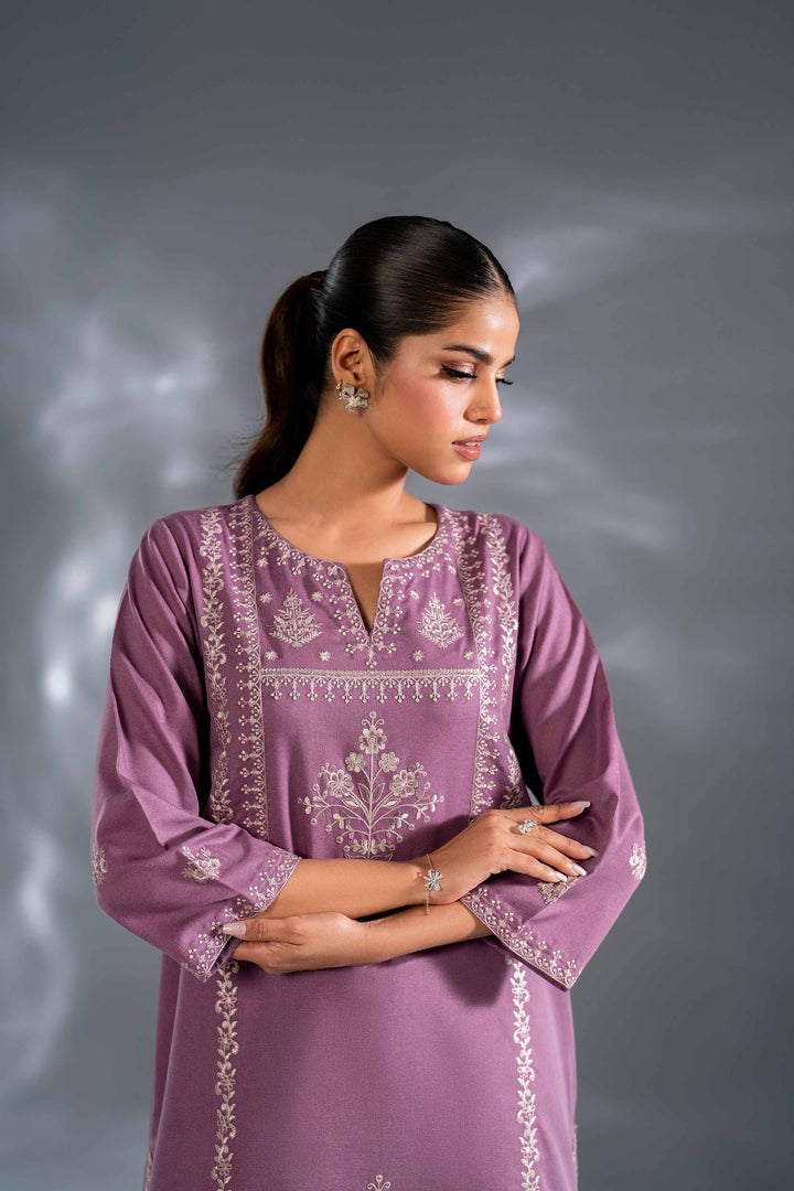 2 Piece Violet Karandi Embroidered Suit