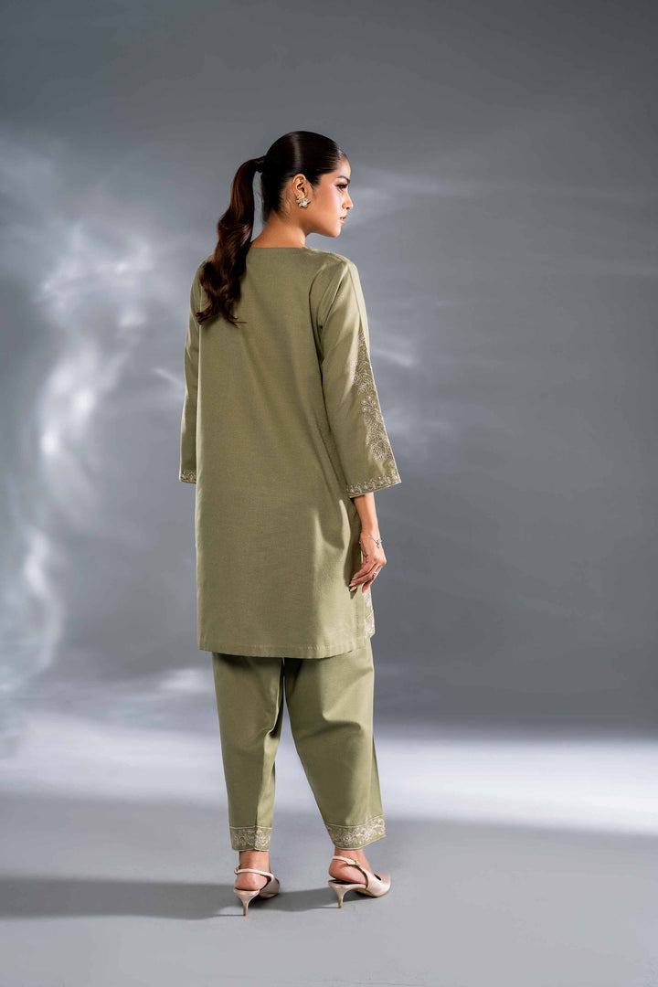 2 Piece Green Karandi Embroidered Suit