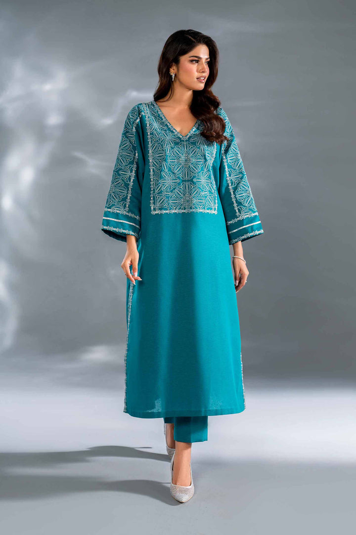 2 Piece Peacock Karandi Embroidered Suit