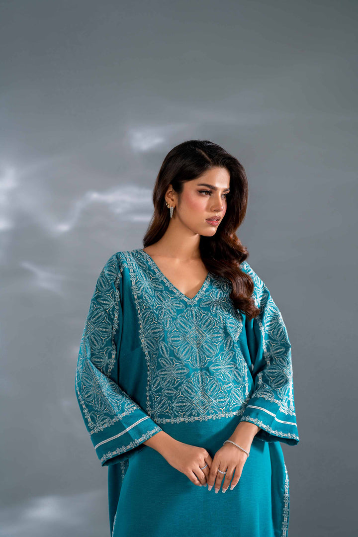 2 Piece Peacock Karandi Embroidered Suit