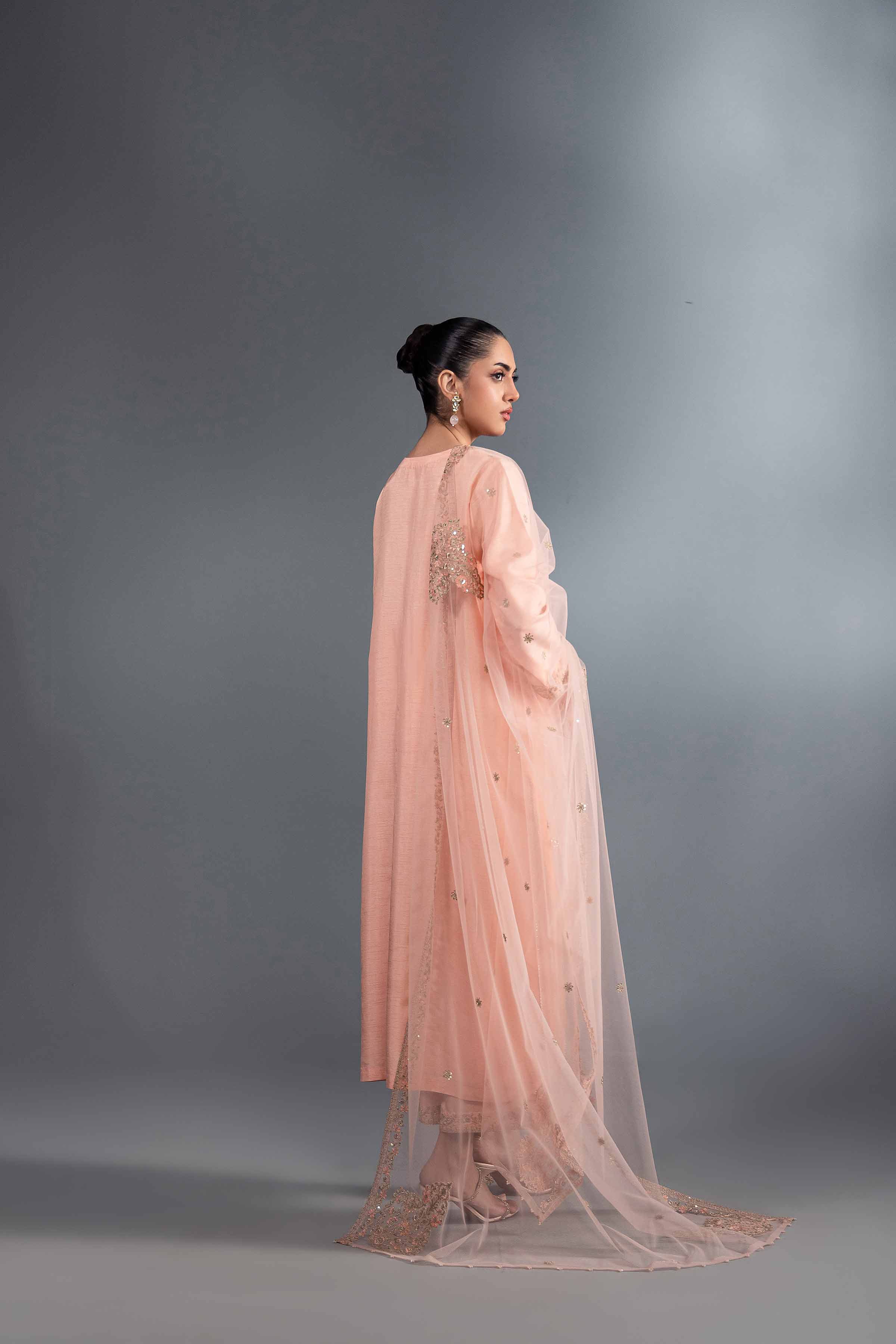 NishatUK - Brown Embroidered  Silk 3-piece ready to wear Suit