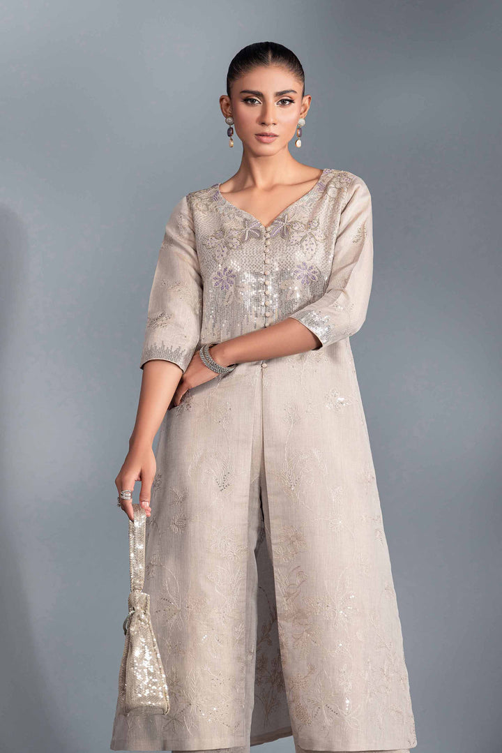 2 Piece Nude Lakhani Chiffon Embroidered Suit