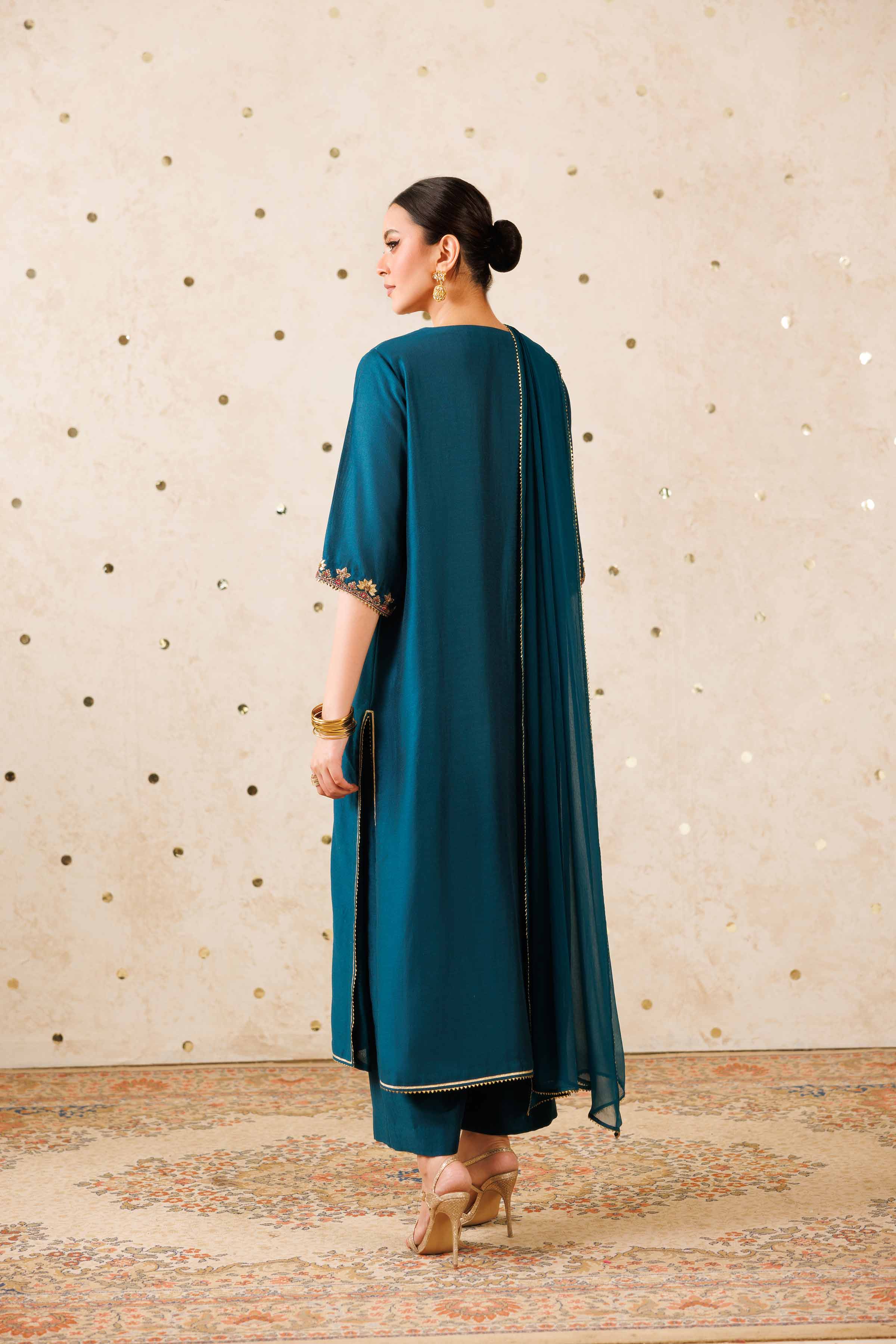 NishatUK - Blue Solids fancy Bonanza 3-piece ready to wear Luxury Suit