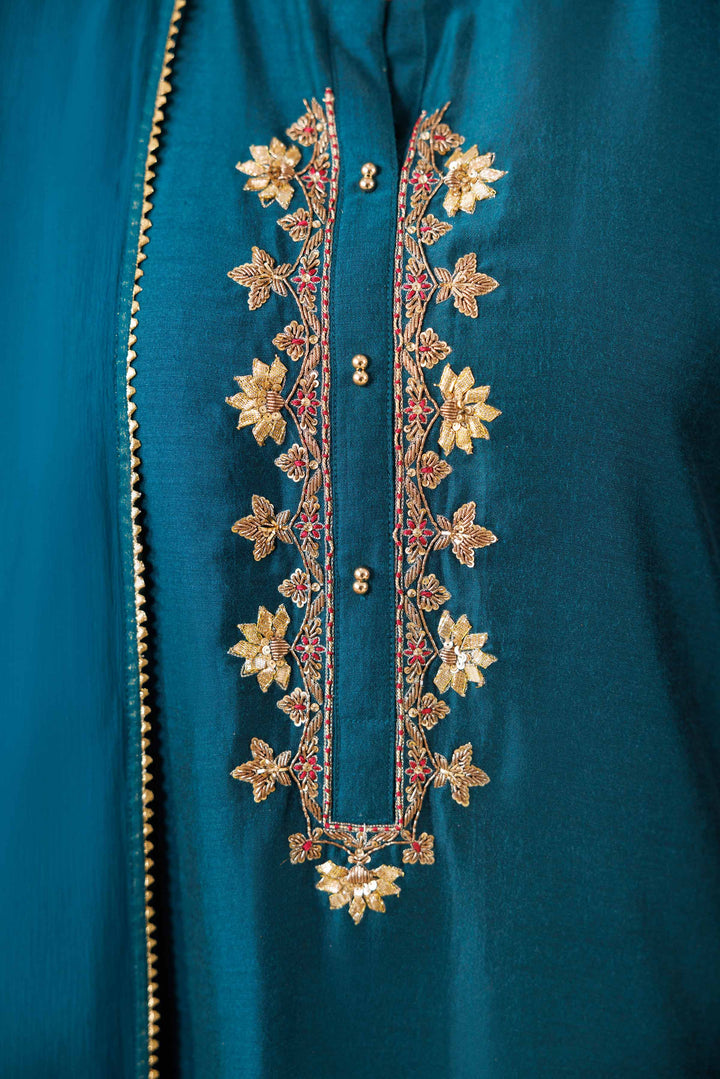 NishatUK - Blue Solids fancy Bonanza 3-piece ready to wear Luxury Suit