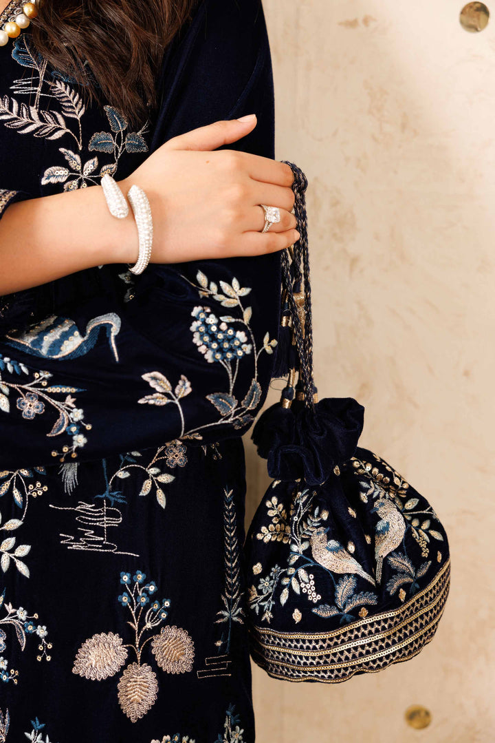 Embroidered Pouch - KFW25-141 Luxury Pret Cross Season Edit 2025