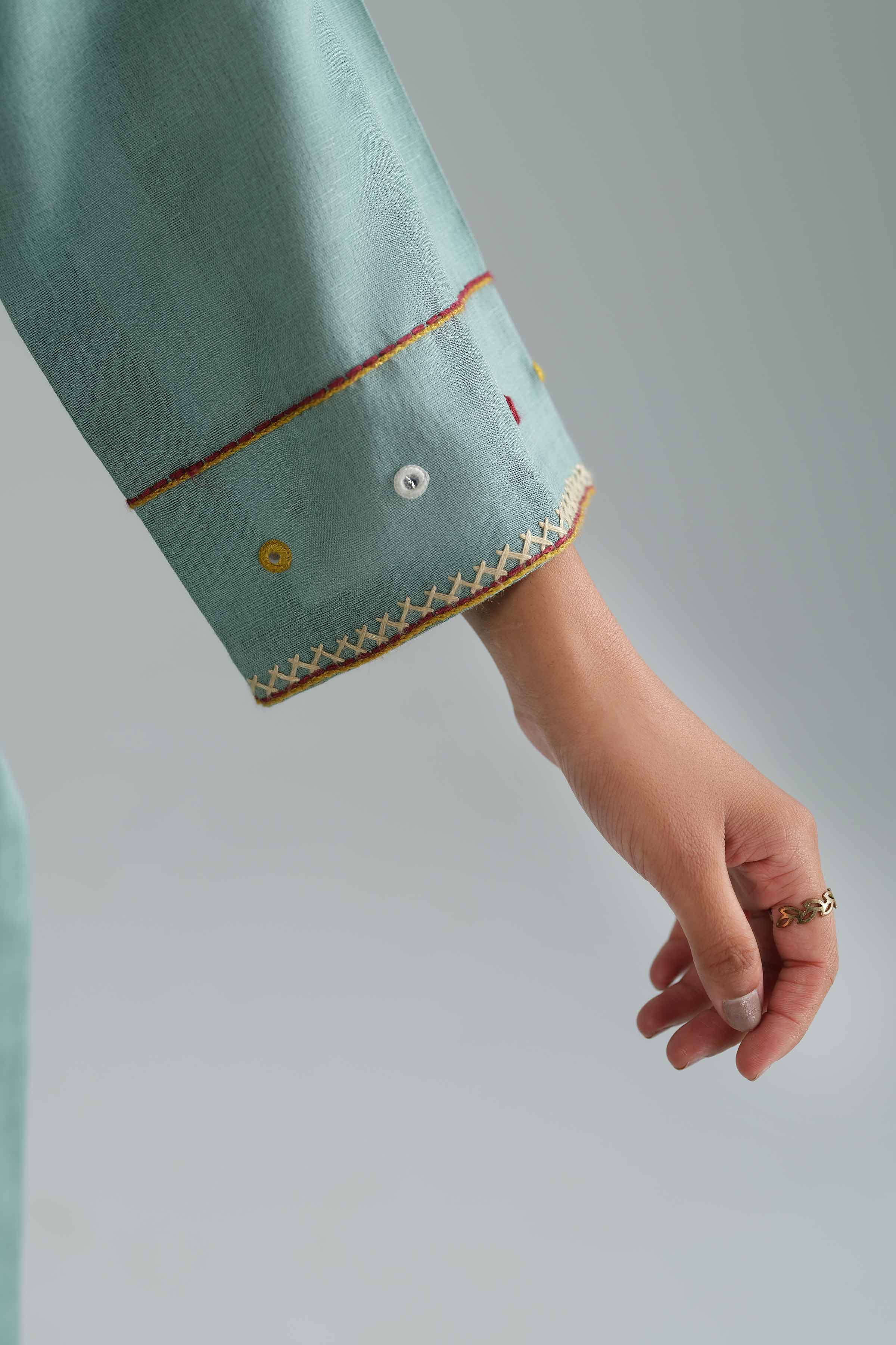 NishatUK - Blue Embroidered Karandi 3-piece ready to wear suit