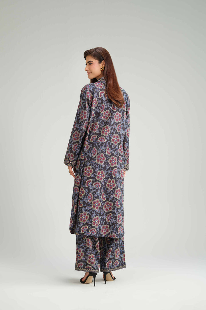 NishatUK - Grey Printed Karandi 2-piece ready to wear Luxury Dress
