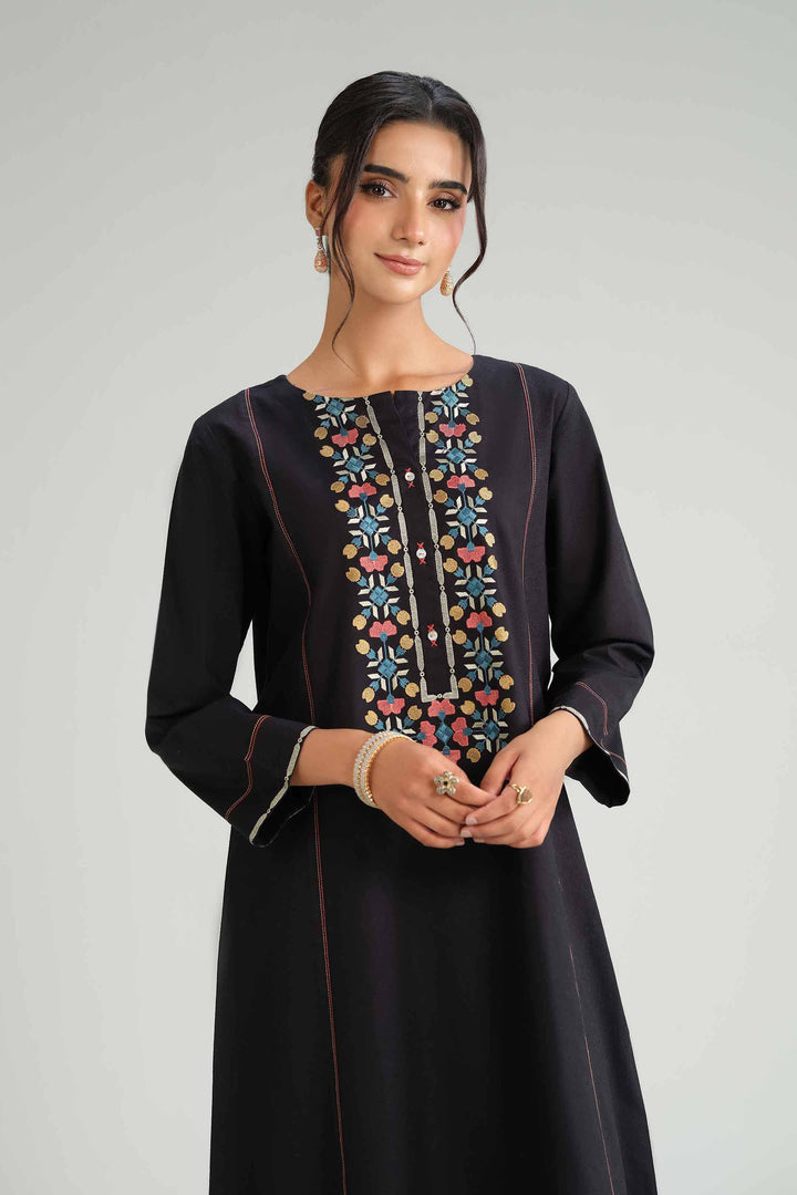 NishatUK - Black Embroidered Karandi 2-piece ready to wear Luxury Dress