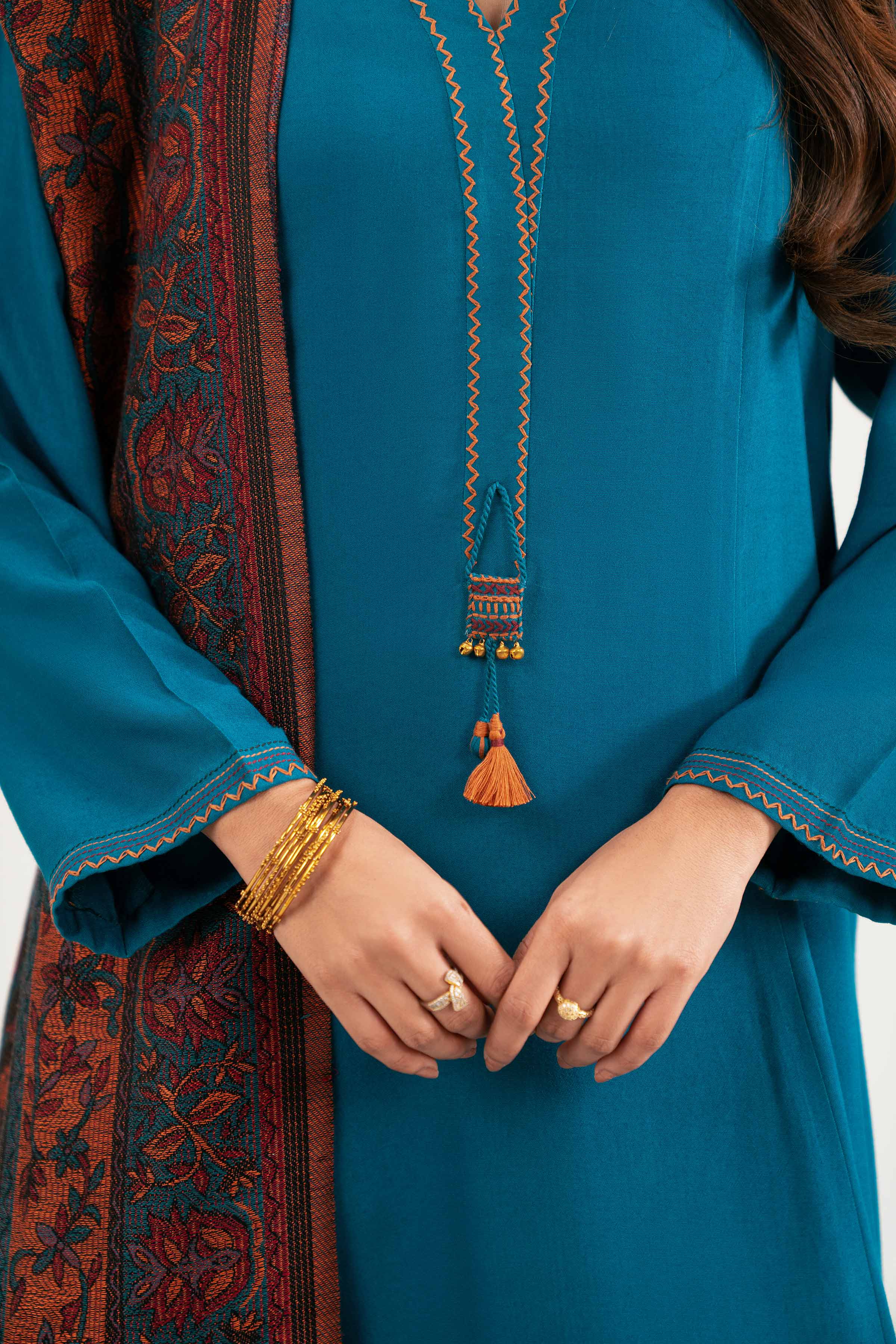 NishatUK - Teal Solids Linen 3-piece ready to wear Suit