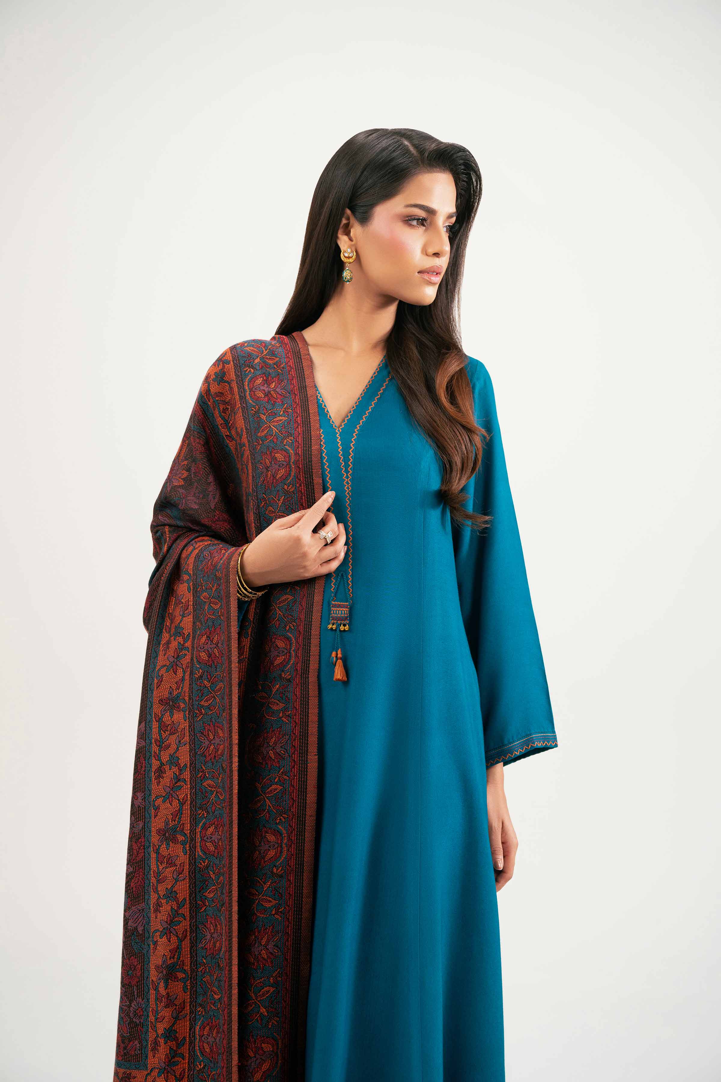NishatUK - Teal Solids Linen 3-piece ready to wear Suit